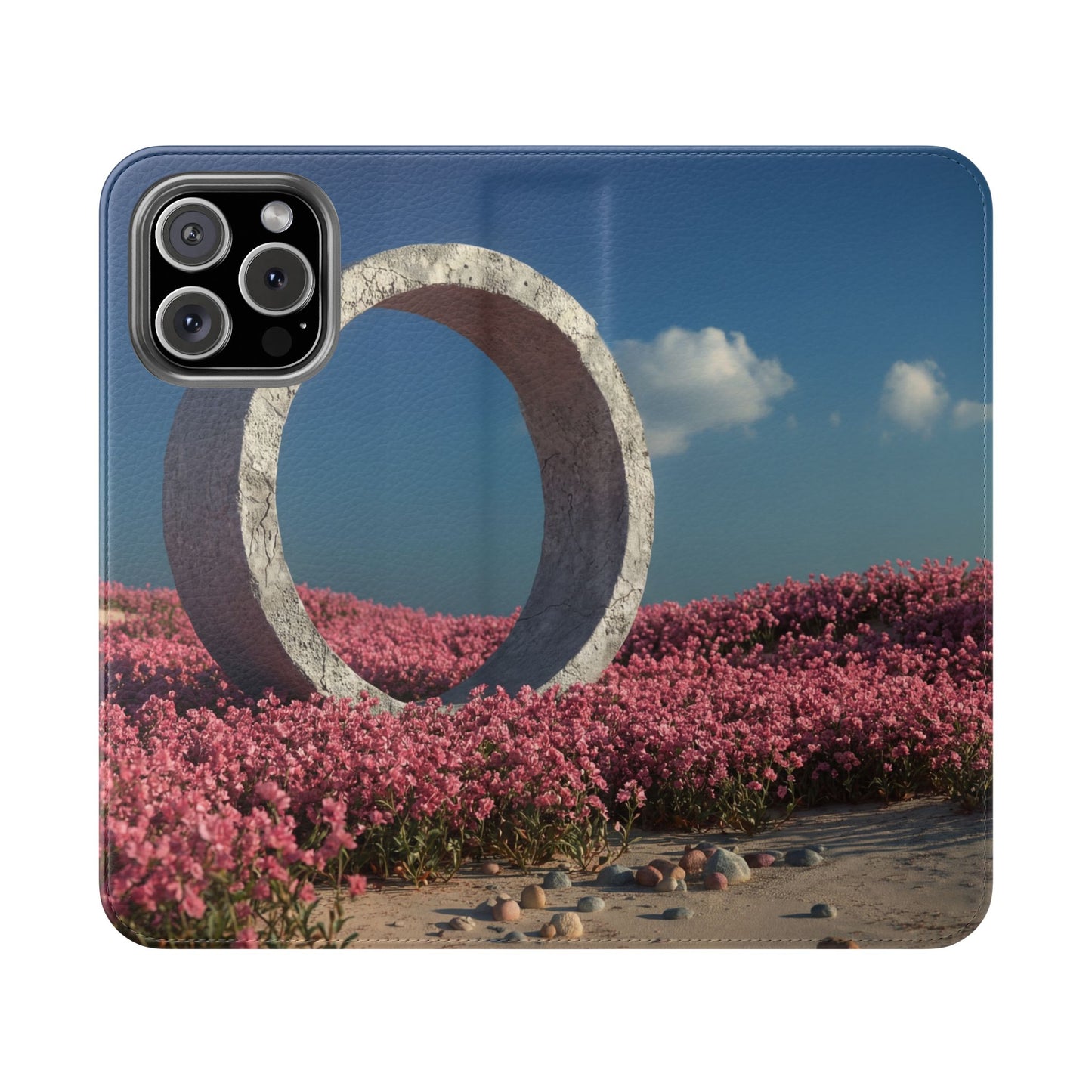Stone Circle Flip Cases – Pink Flower Field Monument