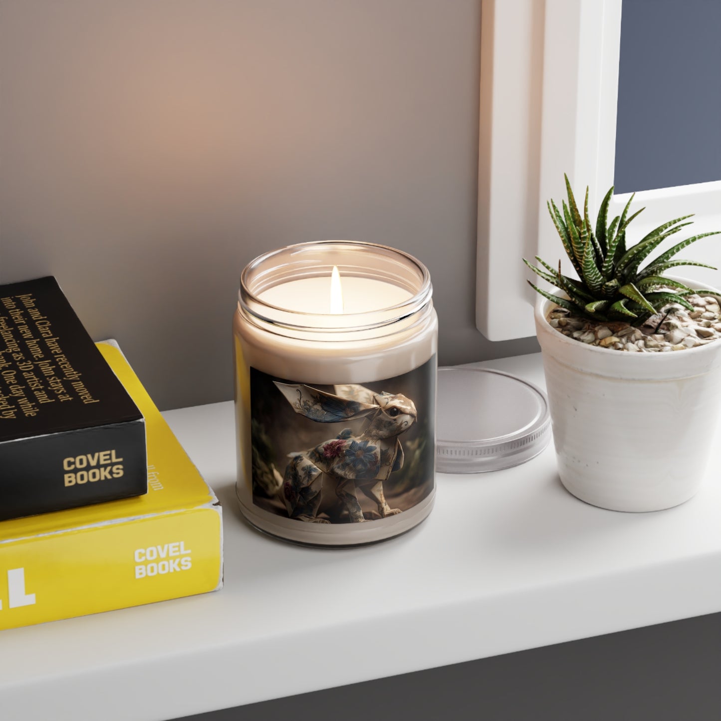 Origami Rabbit Scented Soy Candles with White Lid, 9oz – Paper Garden Guardian