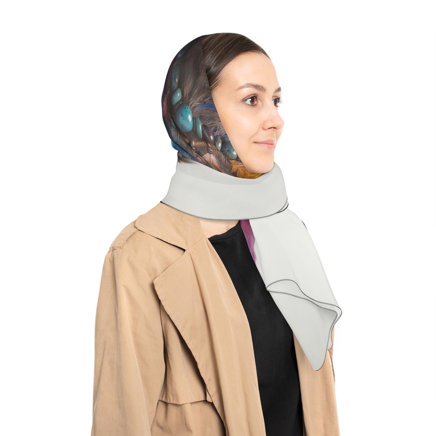 Rainbow Horned Guardian Scarf – Whimsical Spirit of the Mountain