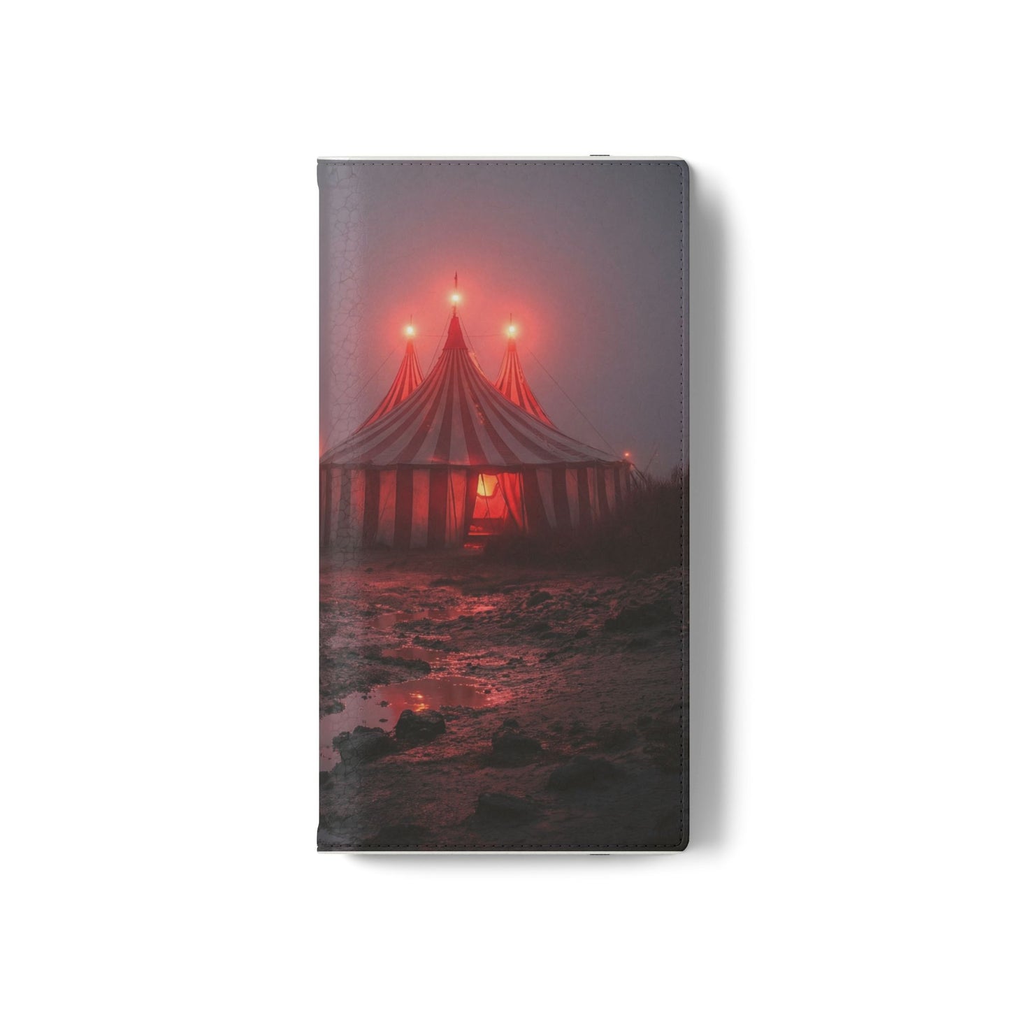 Crimson Circus Tent Flip Cases – Misty Coastside Lantern Scene
