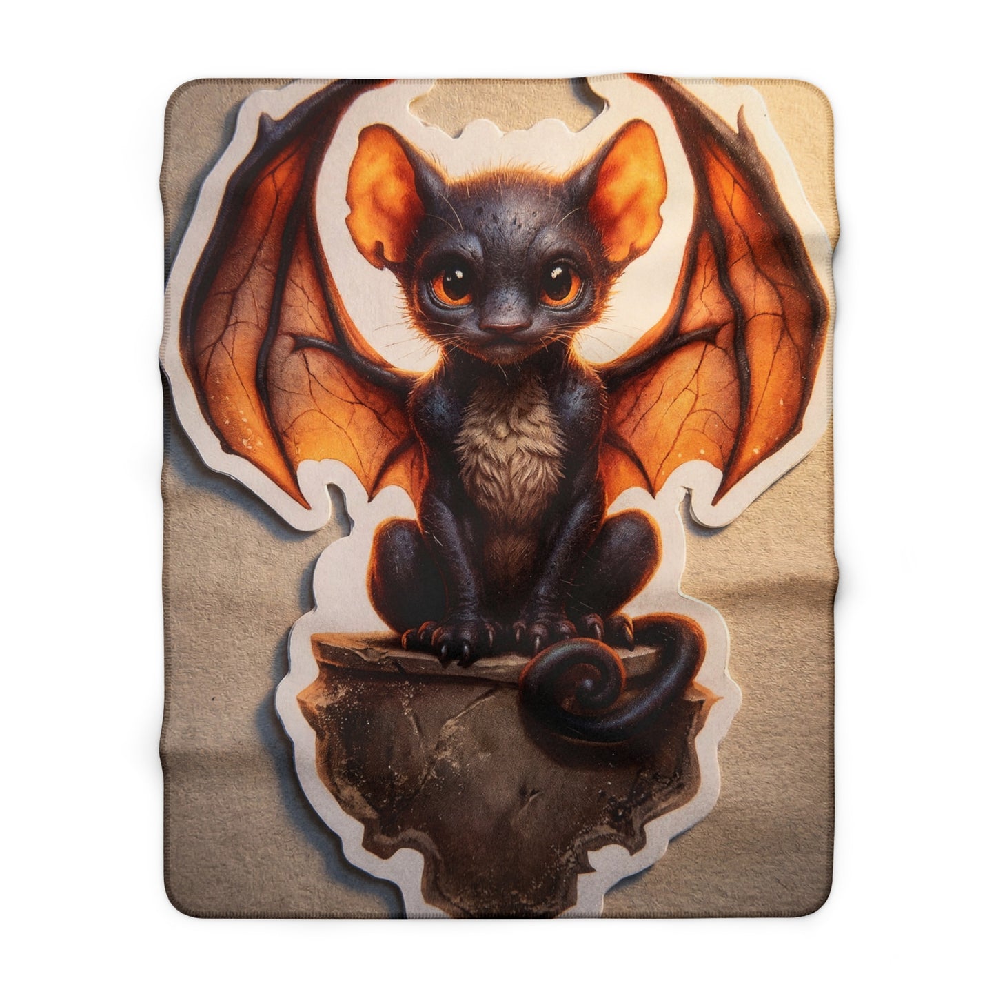 Ember Wing Batcat Sherpa Fleece Blanket – Twilight Guardian Sticker Art