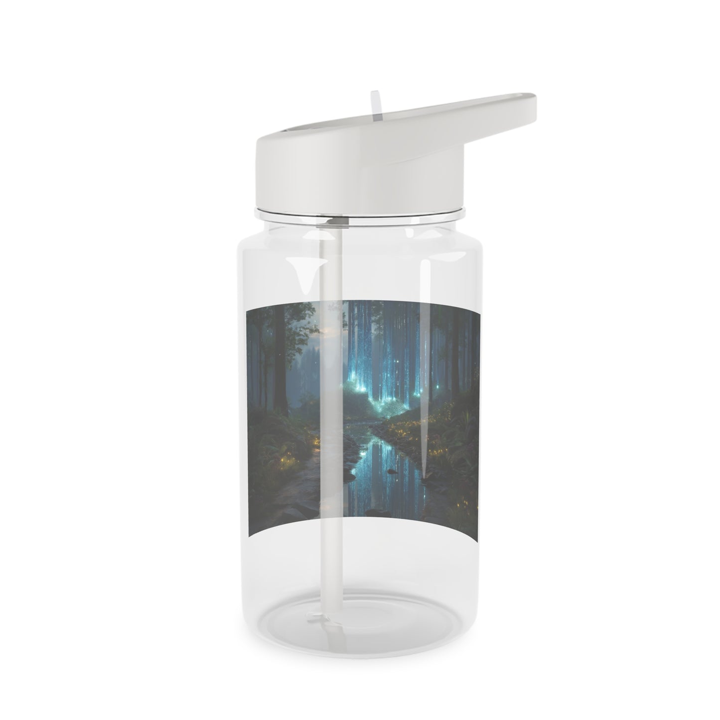 Glowing Tree Stream Tritan Water Bottle – Bioluminescent Forest Pathway