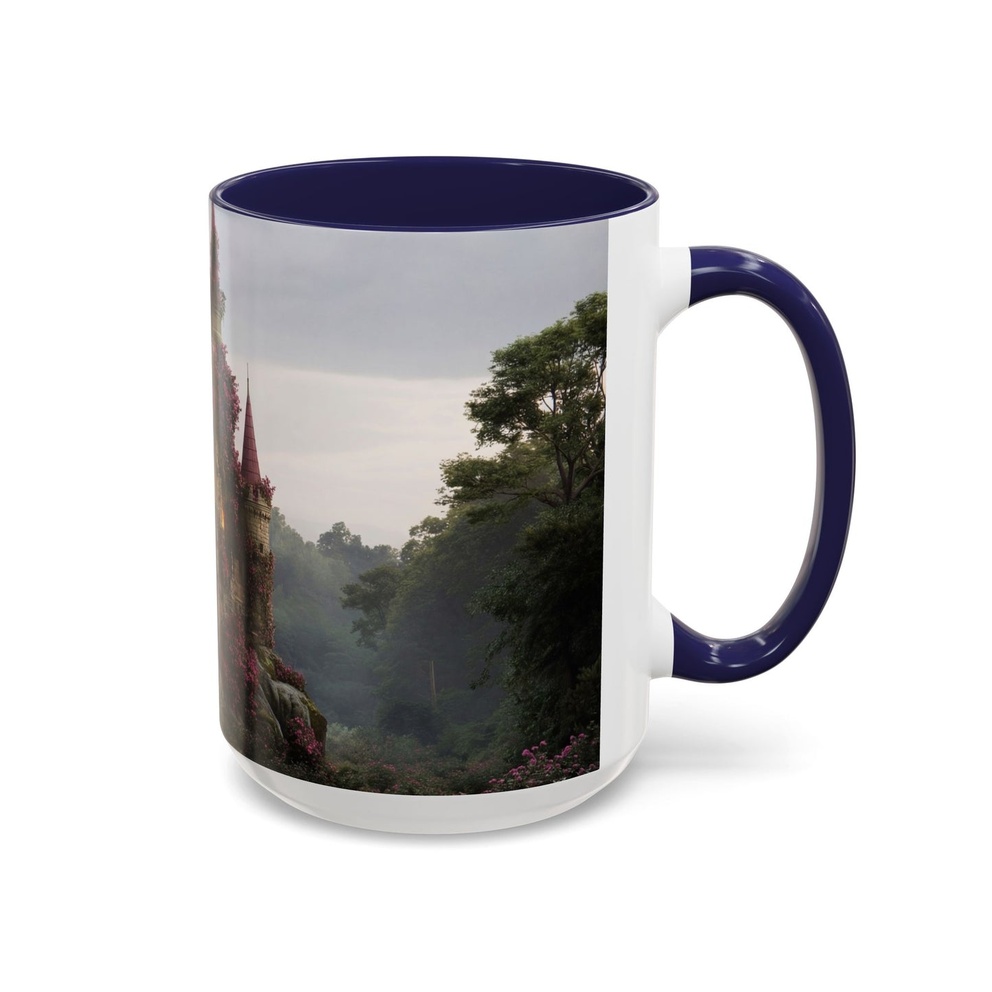 Rose-Clad Castle Accent Coffee Mug (11, 15oz) – Whispers of Twilight Blooms