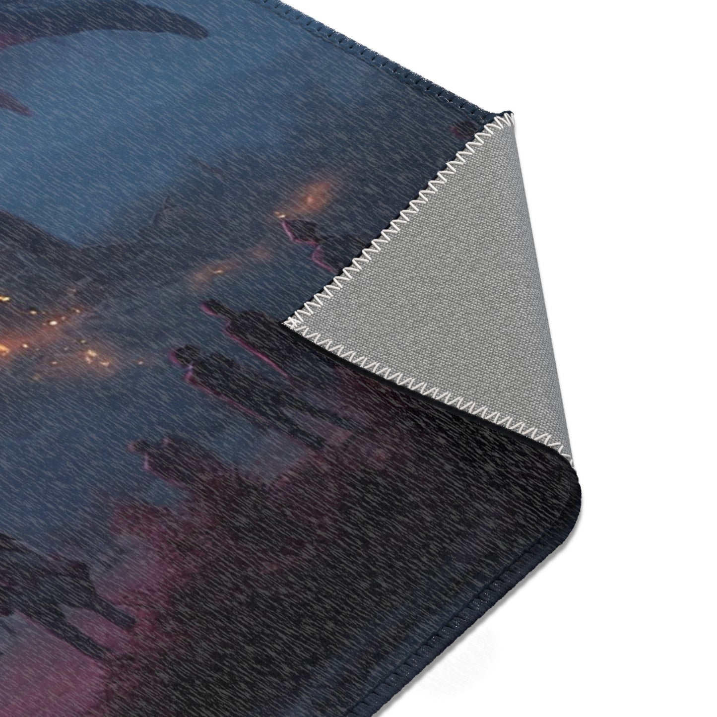 Cosmic Leviathan Rug – Twilight Skyfall Over Ancient Ruins