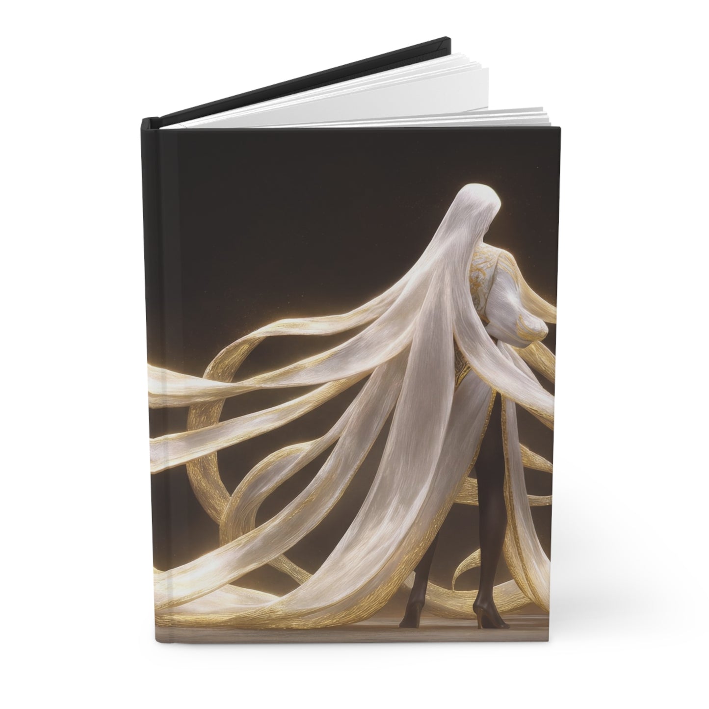 Luminescent Veil Figure Hardcover Journal Matte – Golden Threads of Quiet Power