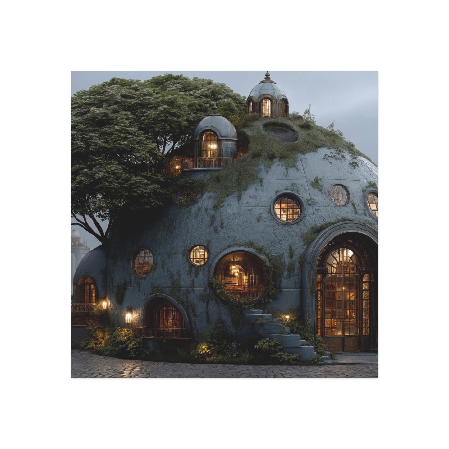 Skyborne Library Magnet – Moss-Covered Orbital Dwelling