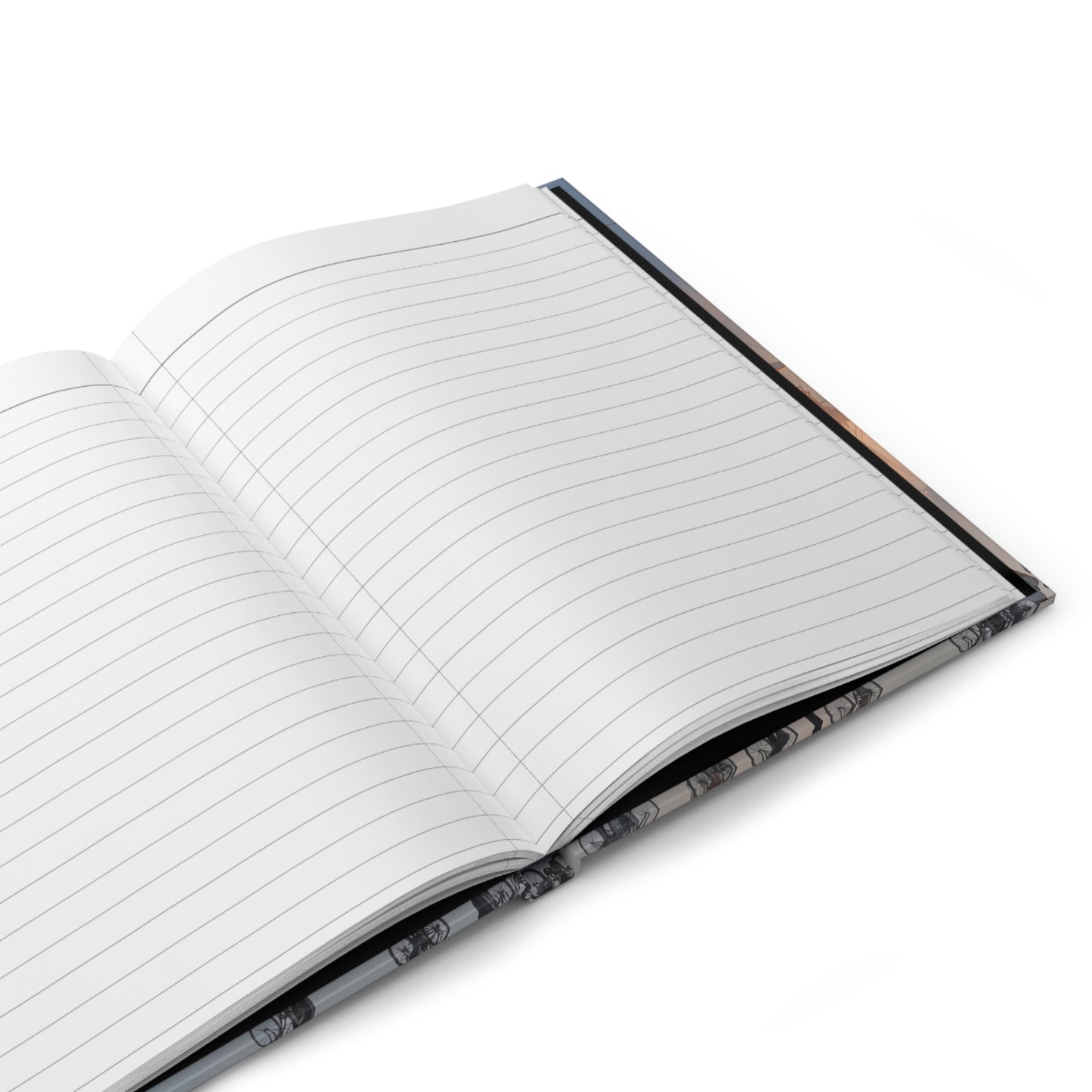 Burning Man Steel Cathedral Journal Matte – Neon Glow Amidst the Fog