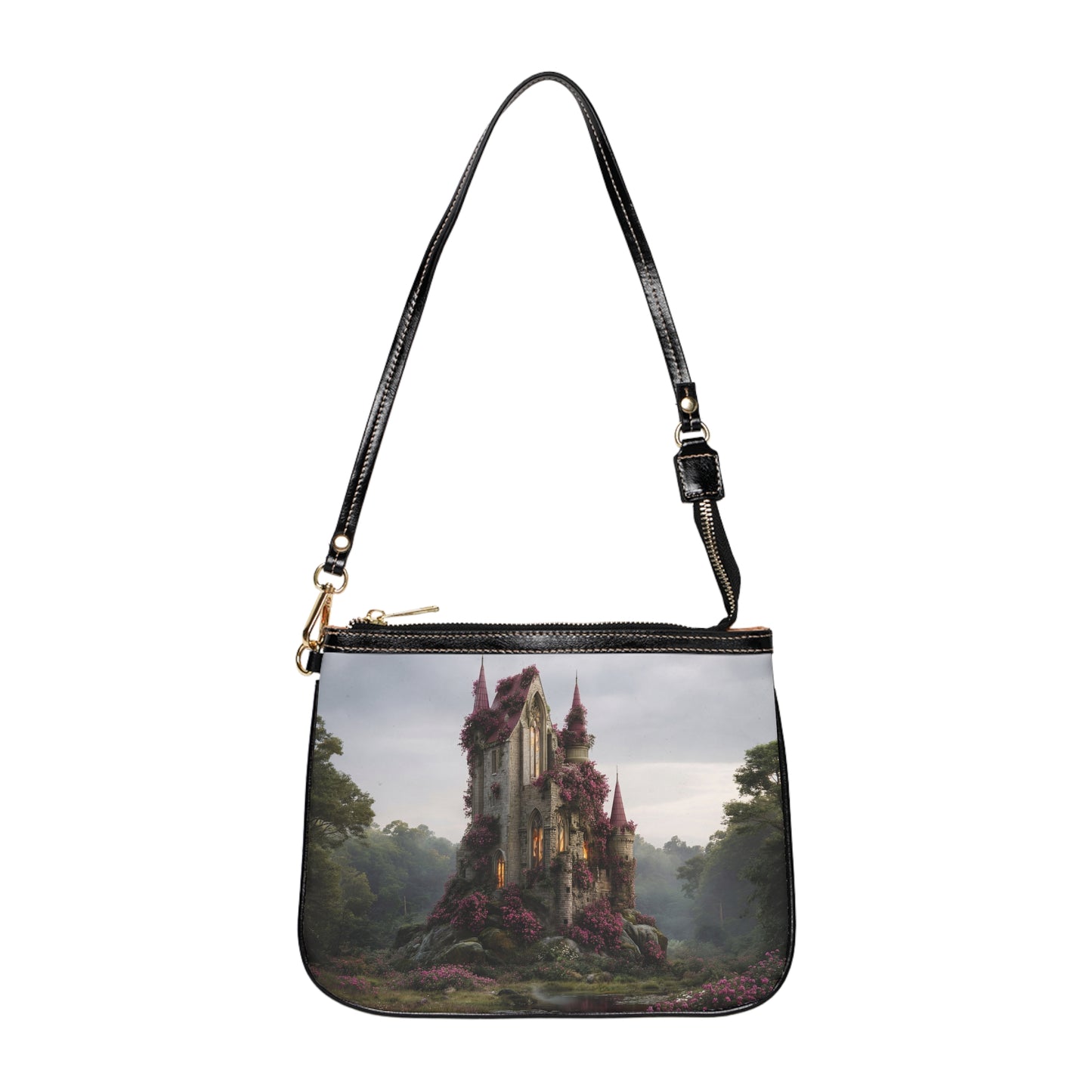 Rose-Clad Castle Shoulder Bag – Whispers of the Twilight Keep