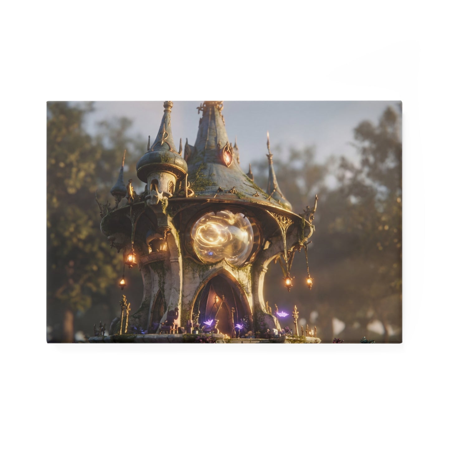 Enchanted Observatory Button Magnet, Rectangle (1 & 10 pcs) – Twilight’s Whispering Tower