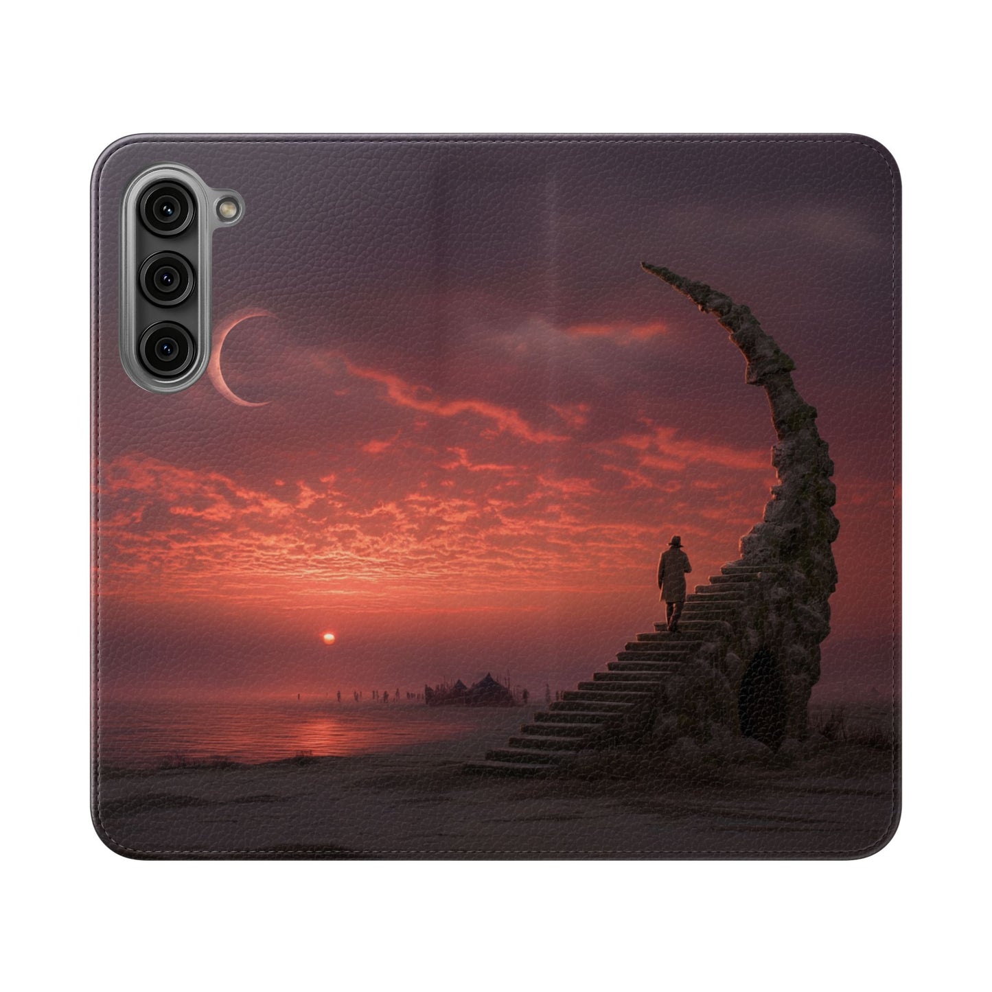 Twilight Sentinel Flip Cases – Moonlit Stairway to the Horizon