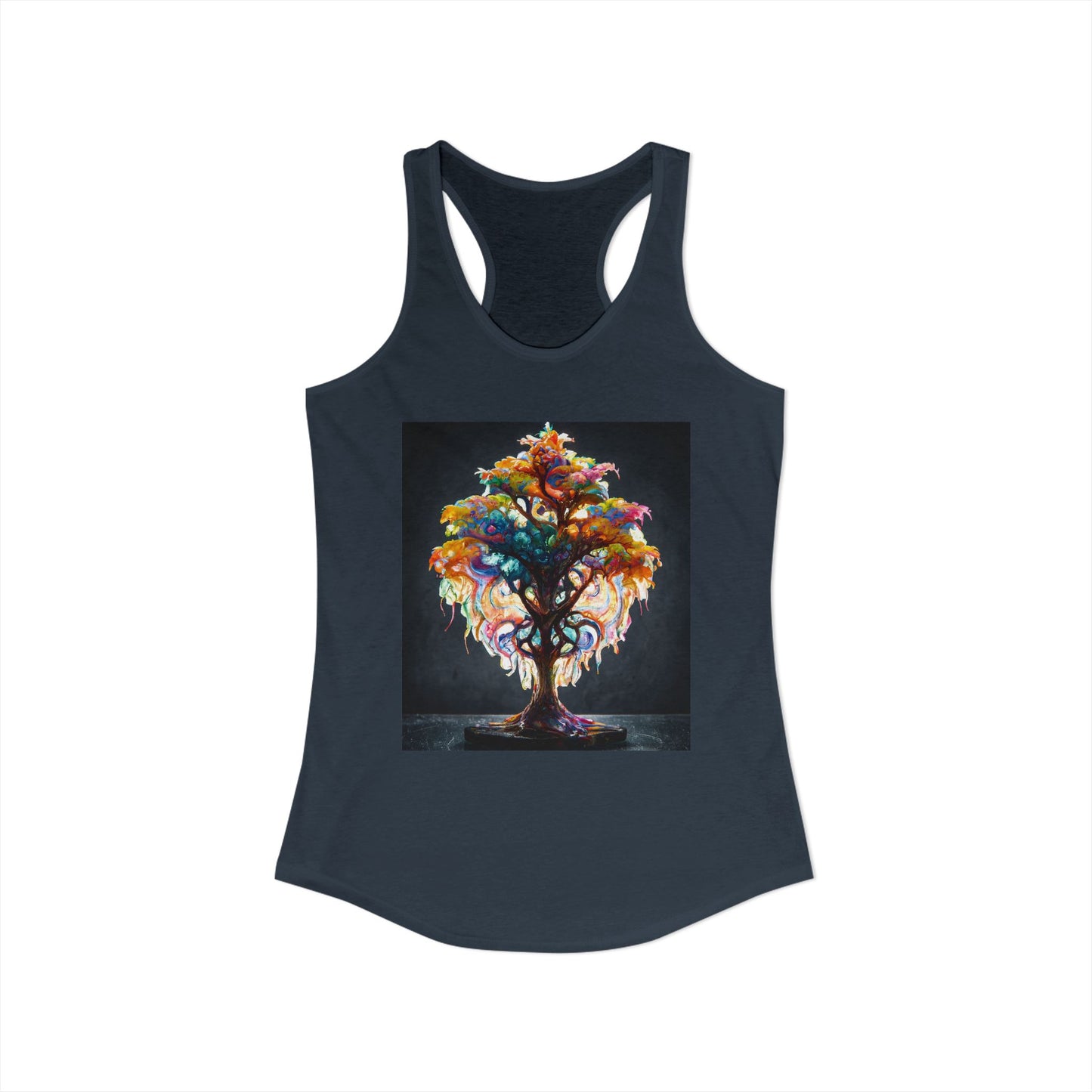 Spectrum Bloom Women's Ideal Racerback Tank – Painted Roots and Rainbow Canopy