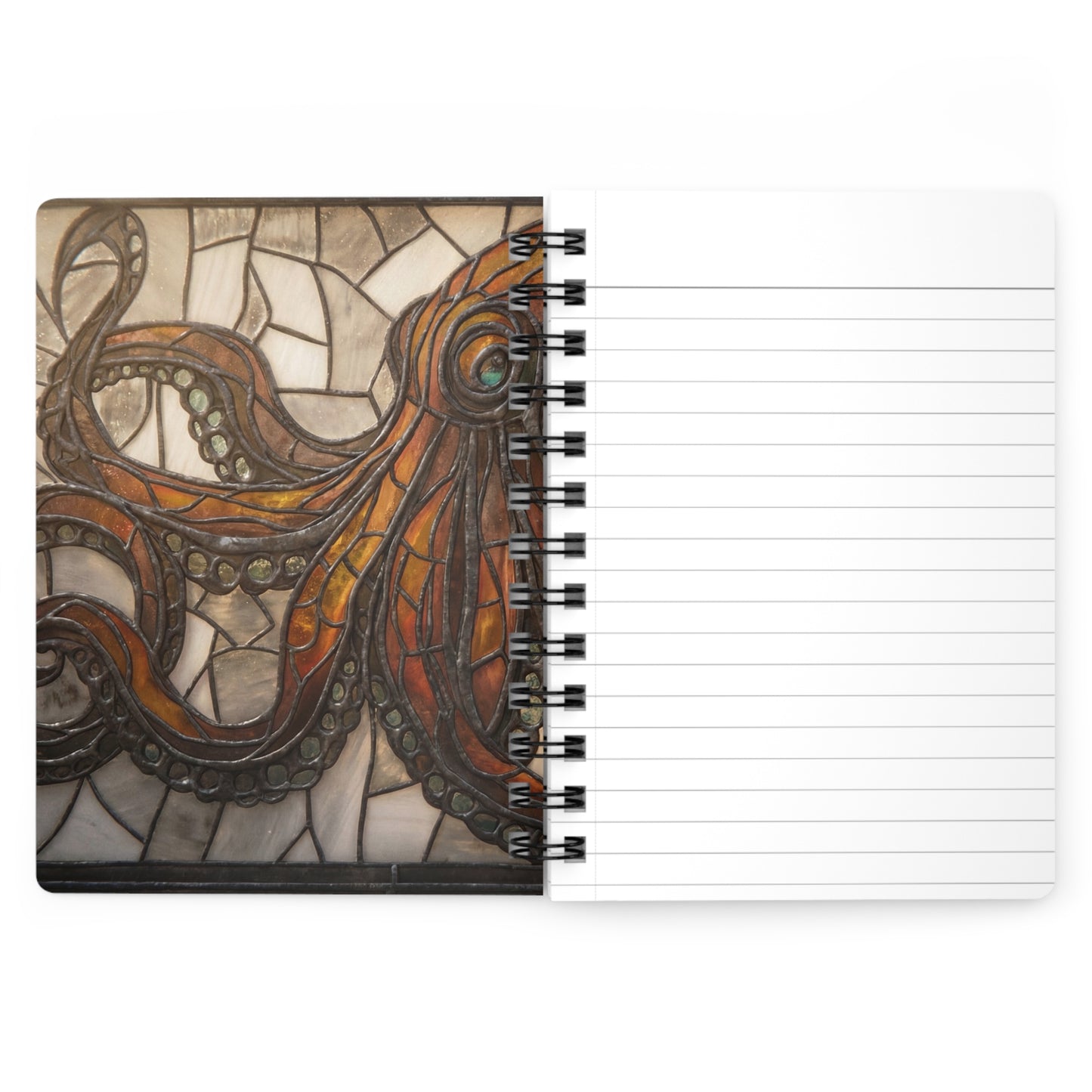 Amber Octopus Stained Glass Journal – Deep Sea Tapestry for Thoughtful Pages
