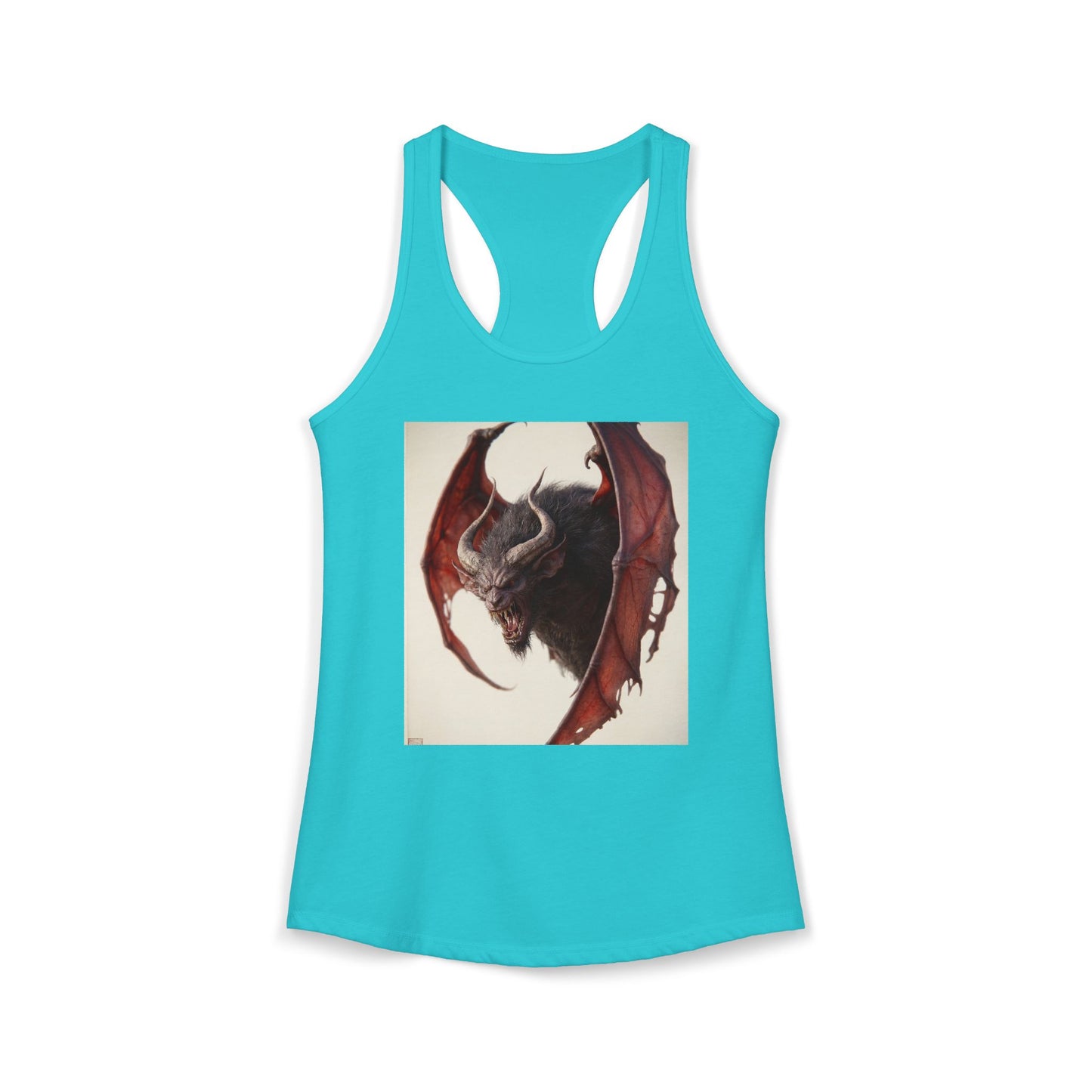 Horned Bat Guardian Racerback Tank – Crimson Wing Sentinel