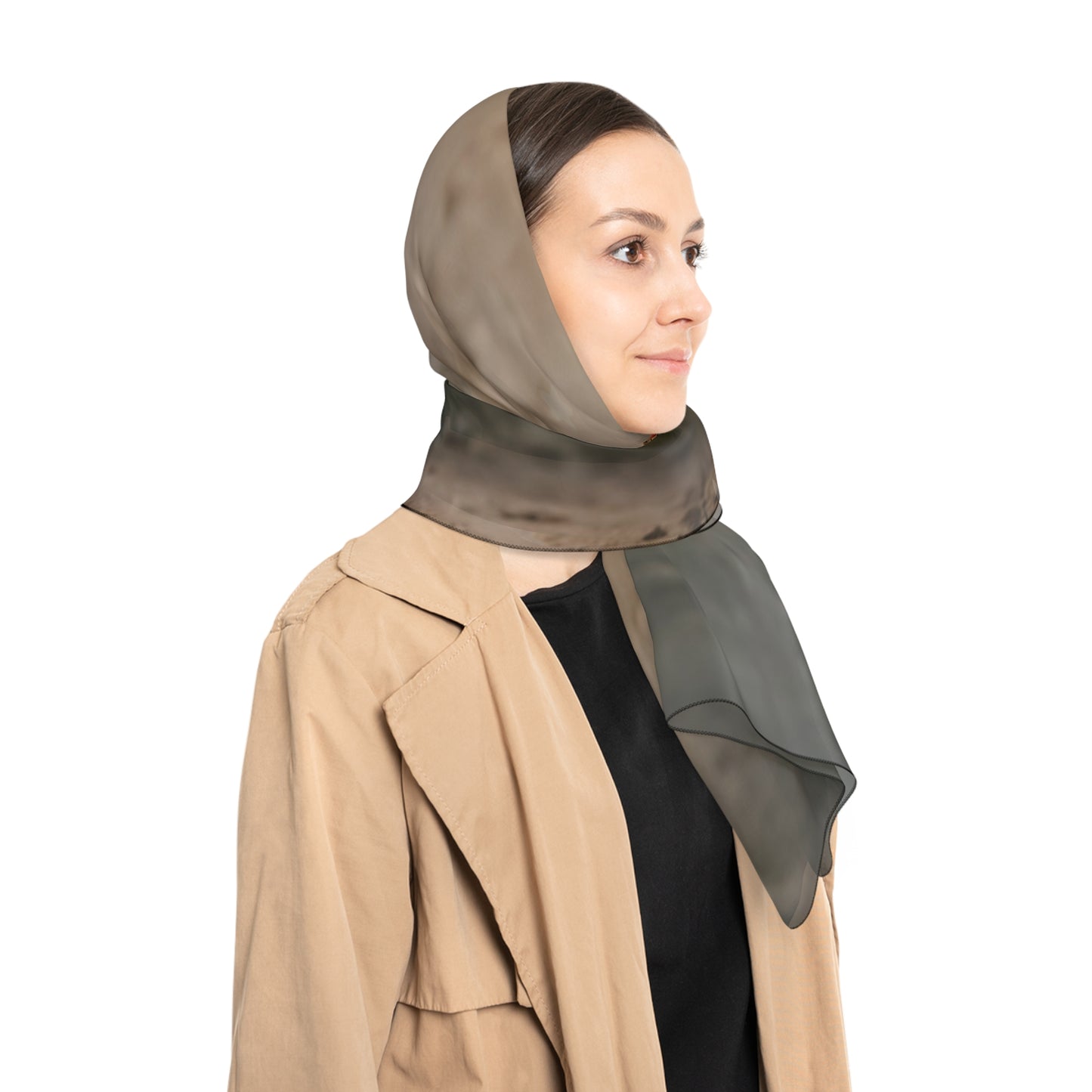 Star-Seeker Poly Scarf – Warm Glow Against Urban Concrete
