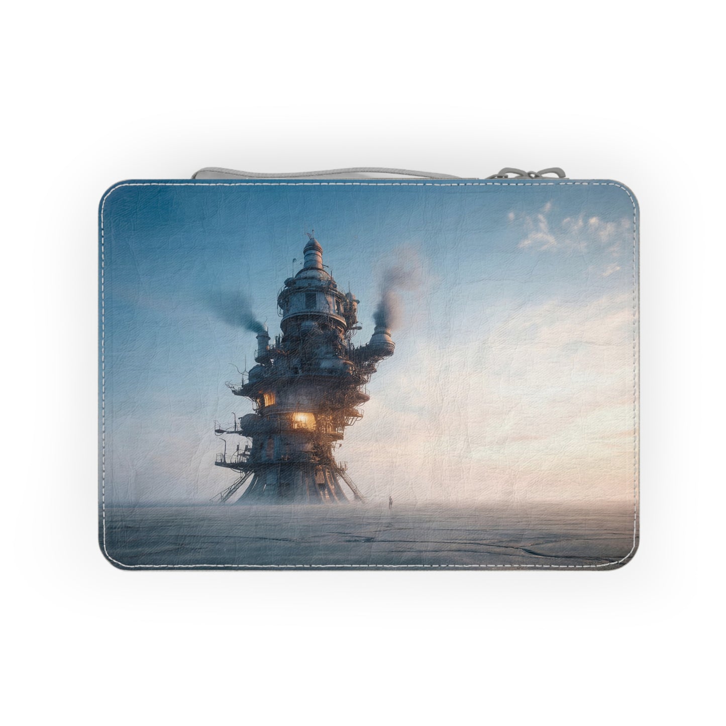 Skyward Steam Tower Paper Lunch Bag – Dusk’s Last Industrial Breath