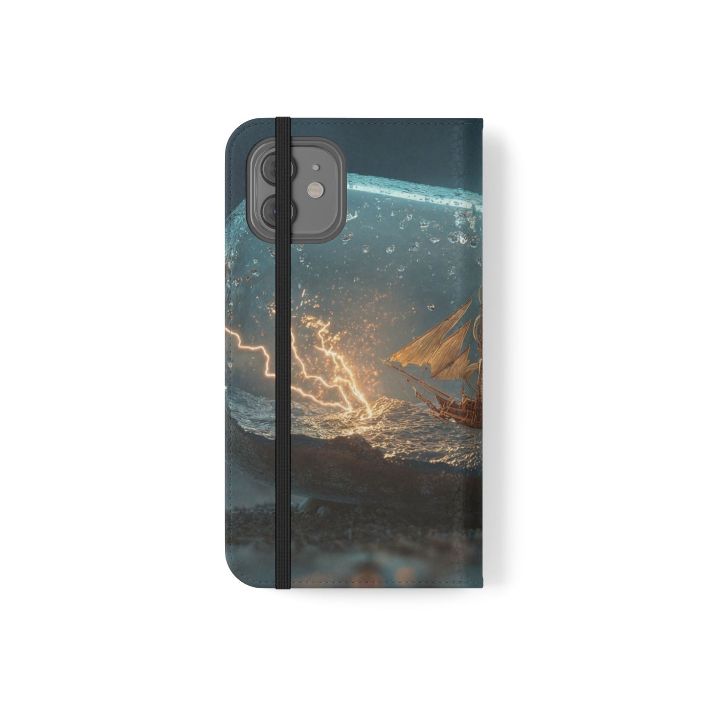 Storm-Struck Galleon Flip Cases – Lightning Inside Glass Bottle