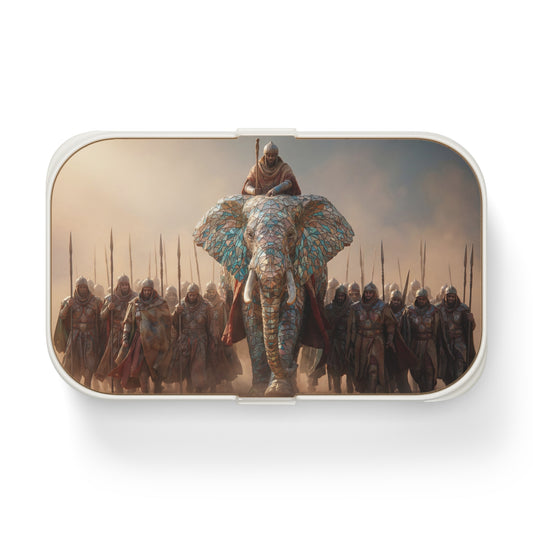 Mosaic Elephant Warlord Bento Lunch Box – Regal Dust and Sunlit Stone