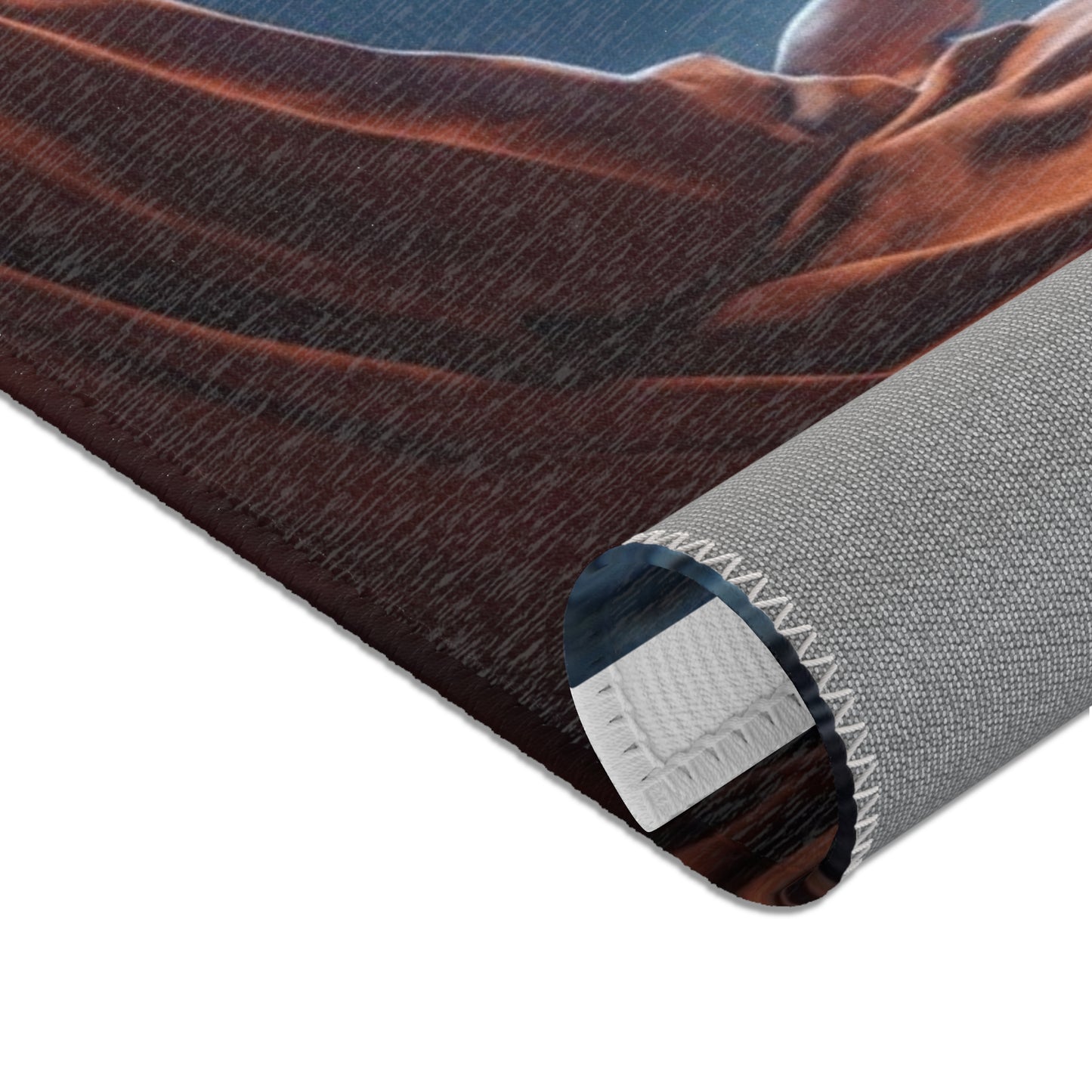 Moonlit Monk Meditation Rug – Serene Cave Sanctuary