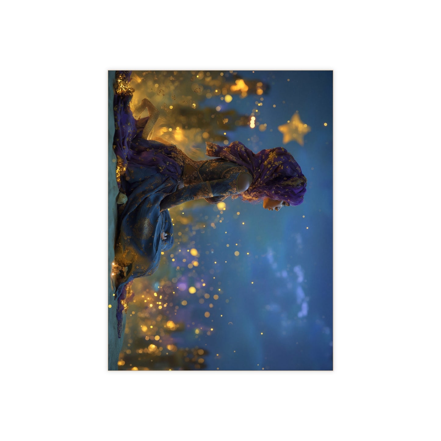 Starlit Sage Ceramic Photo Tile – Whispering Night’s Quiet Majesty