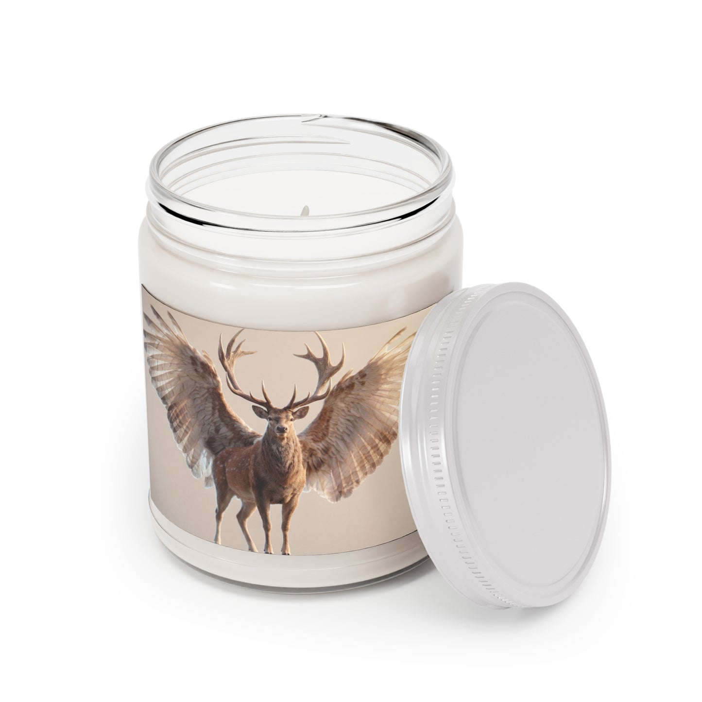 Winged Stag Scented Soy Candles with White Lid, 9oz – Sacred Forest Guardian