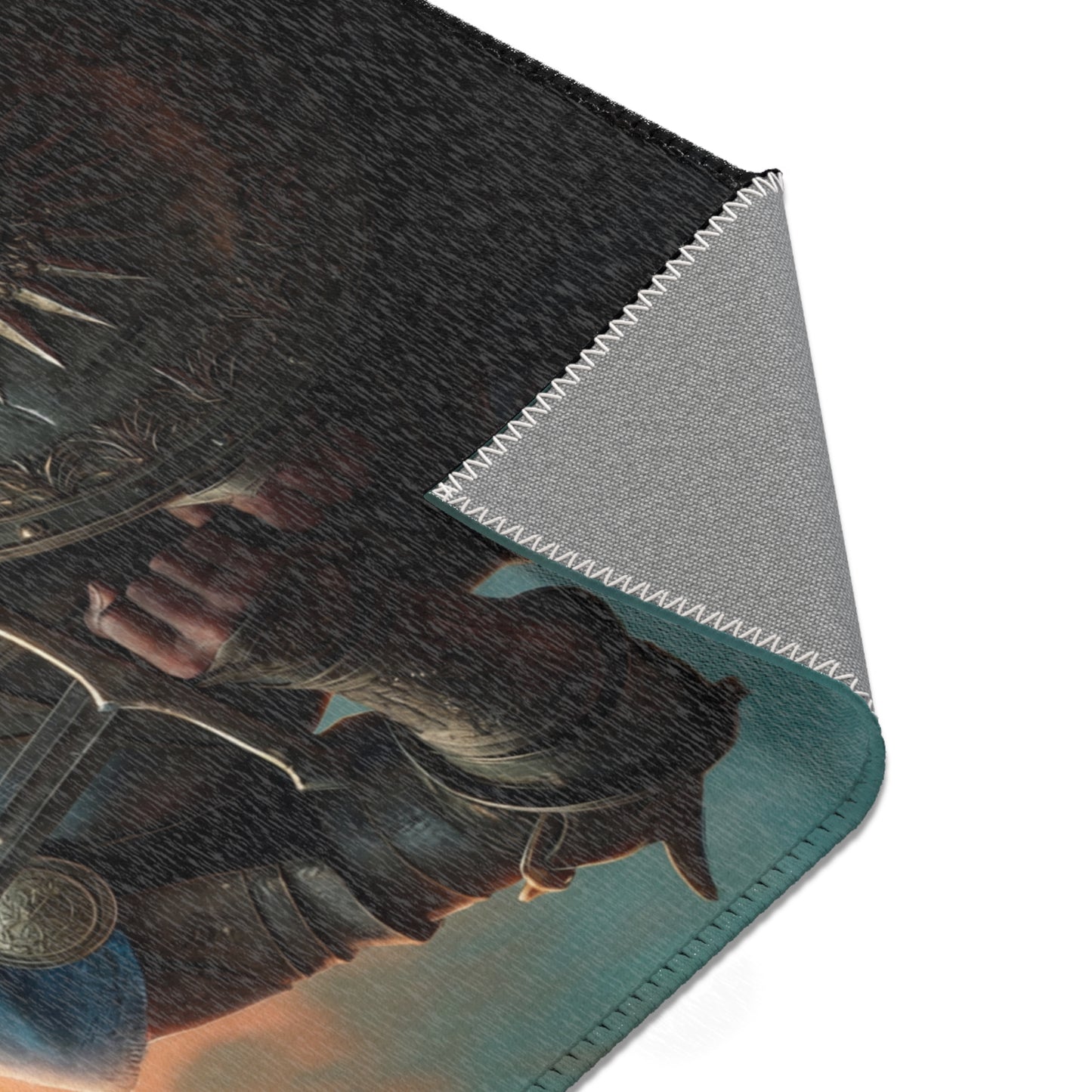 Dawn-Kissed Sentinel Area Rug – Armor of the Sunlit Quest
