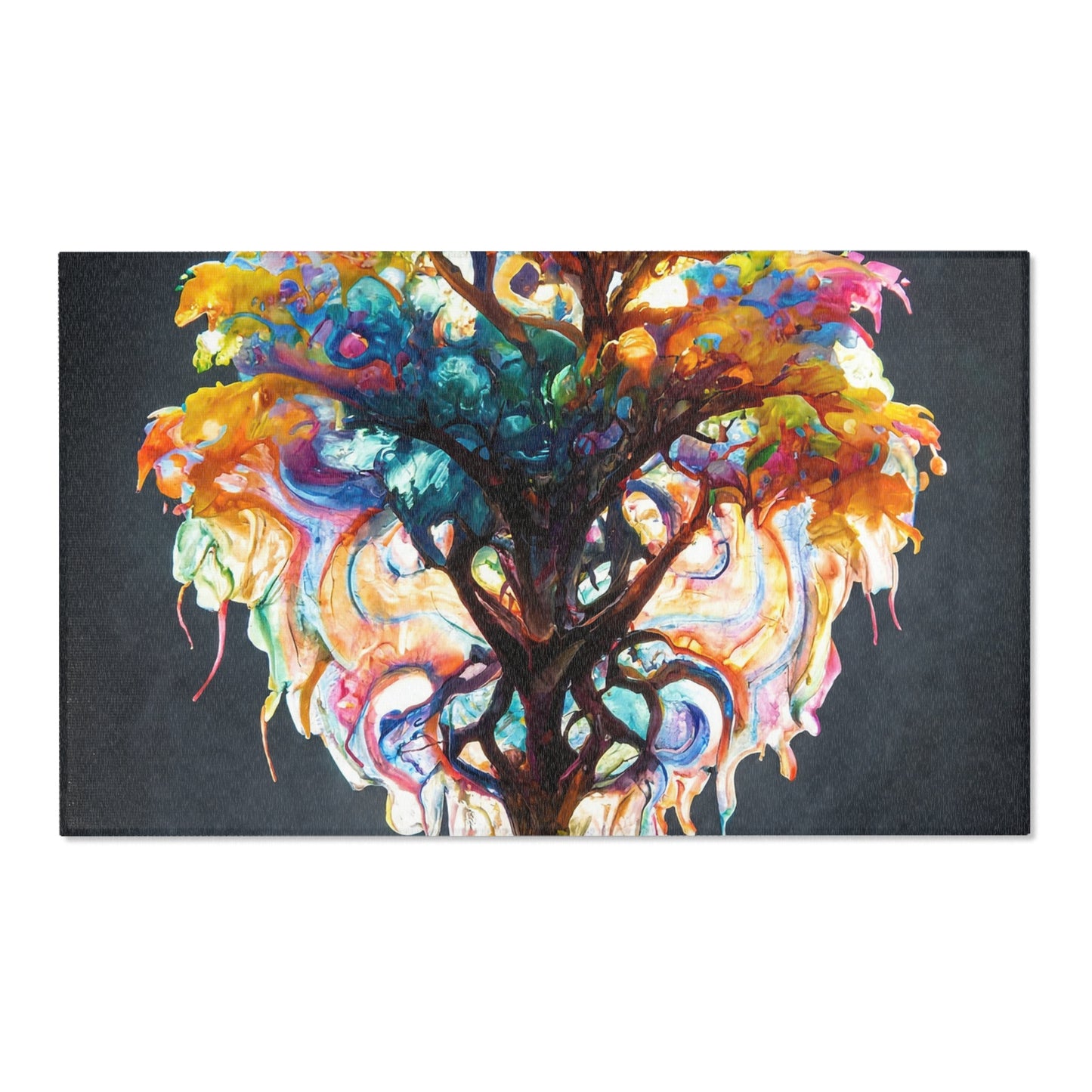 Chromatic Tree of Life Area Rug – Vivid Palette Dreamscape