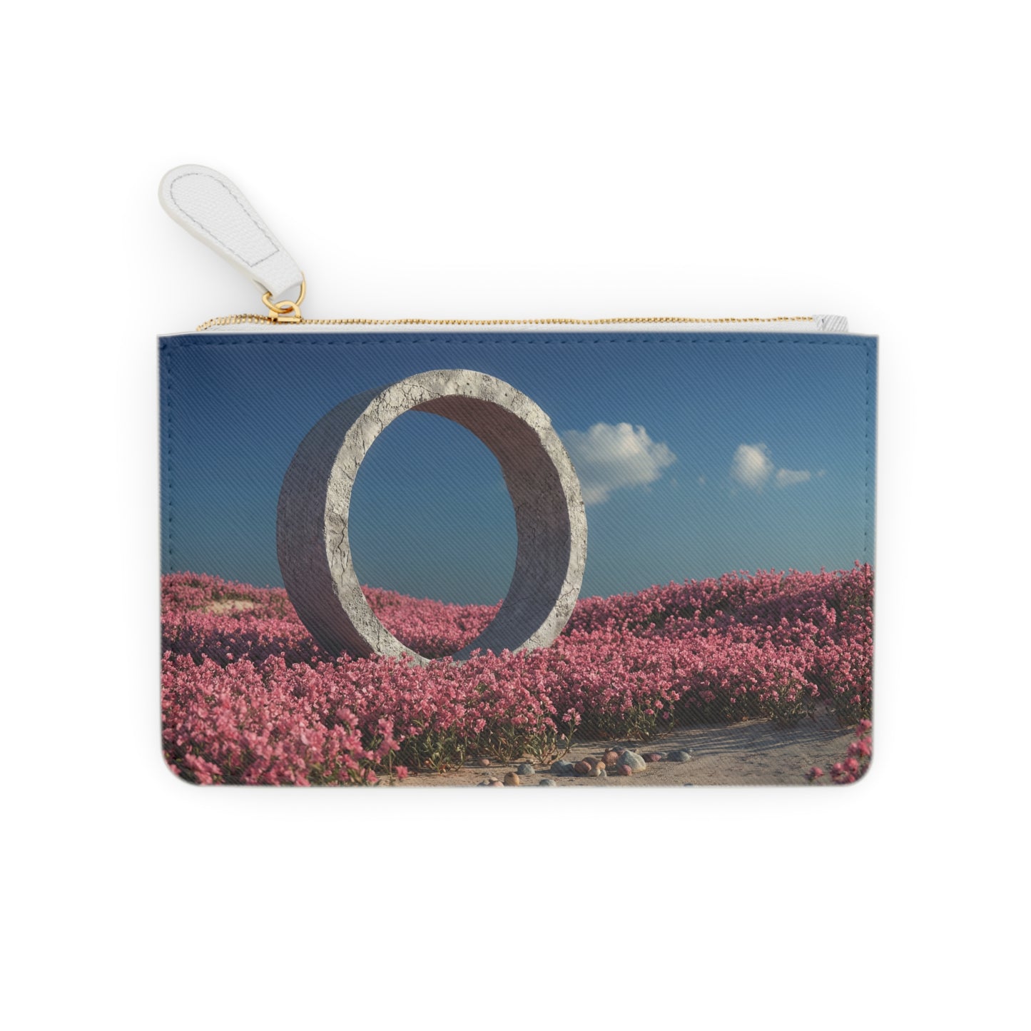 Celestial Ring Mini Clutch Bag – Whispering Petals Under Azure