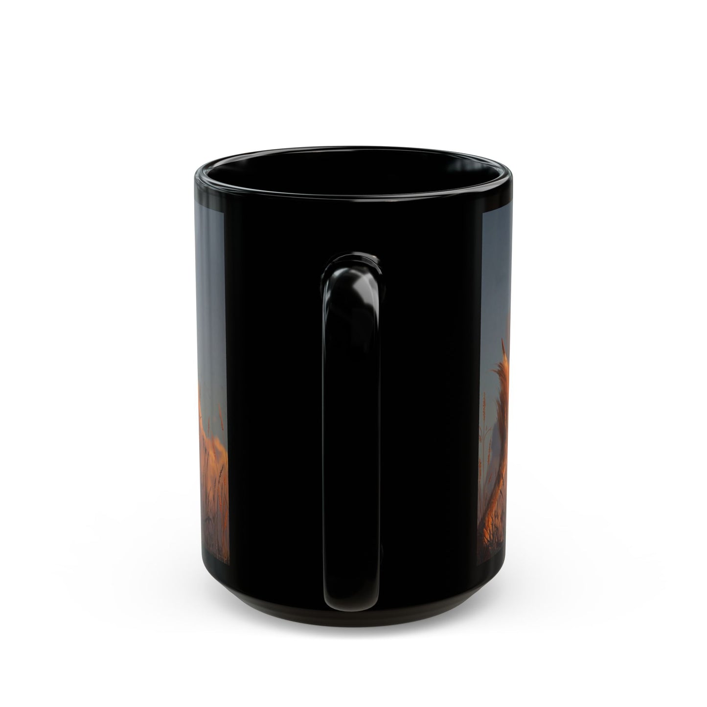 Sunset Sentinel Dragon Mug – Warm Ember Glow on a Quiet Meadow