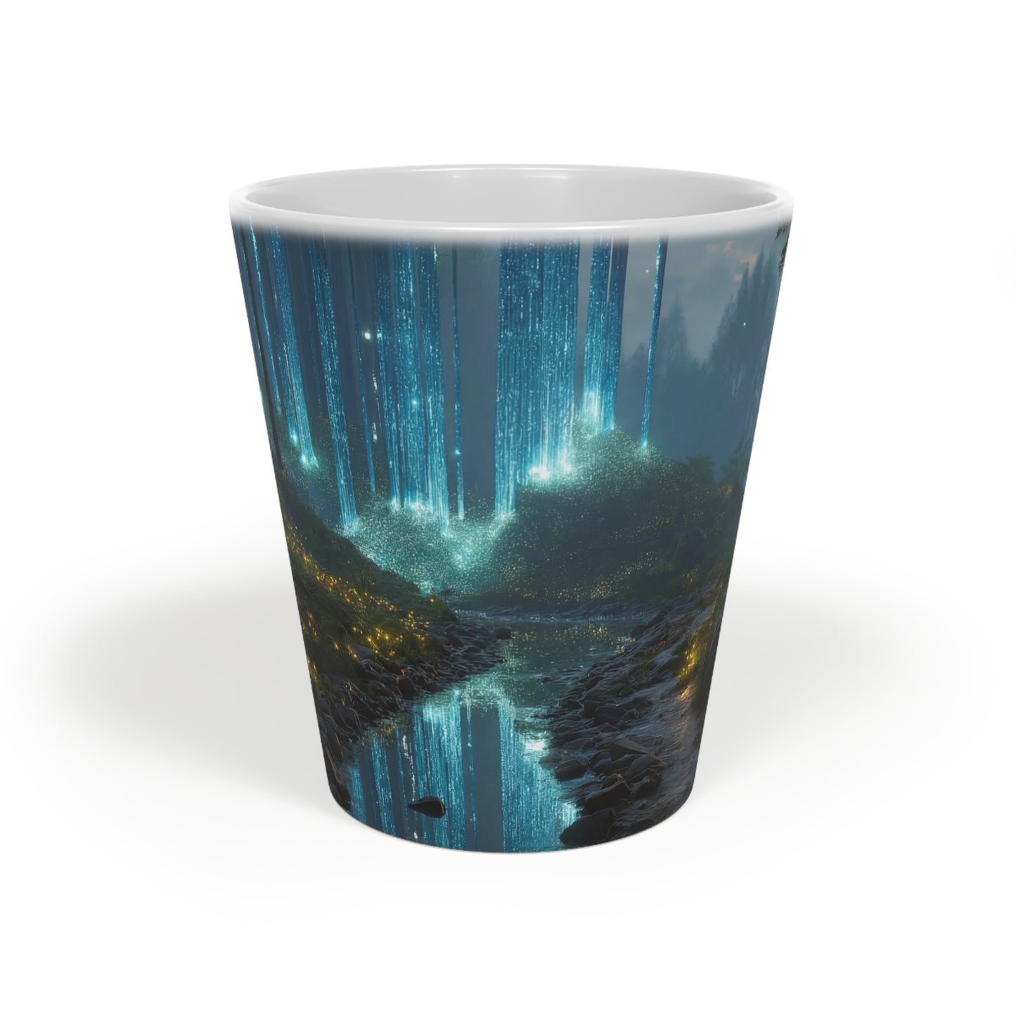 Celestial Waterfall Latte Mug, 12oz – Twilight Grove Dreamscape