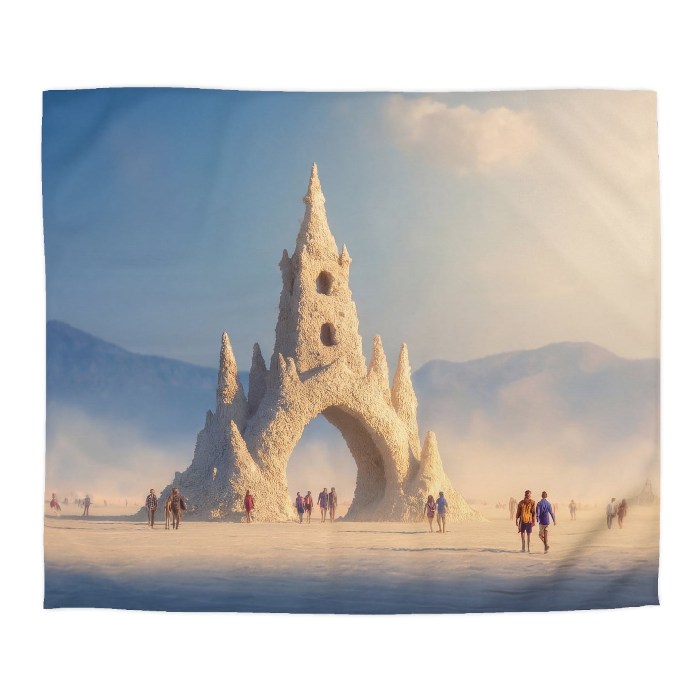 Crystal Spire Duvet Cover – Desert Sentinel Castle Blanket