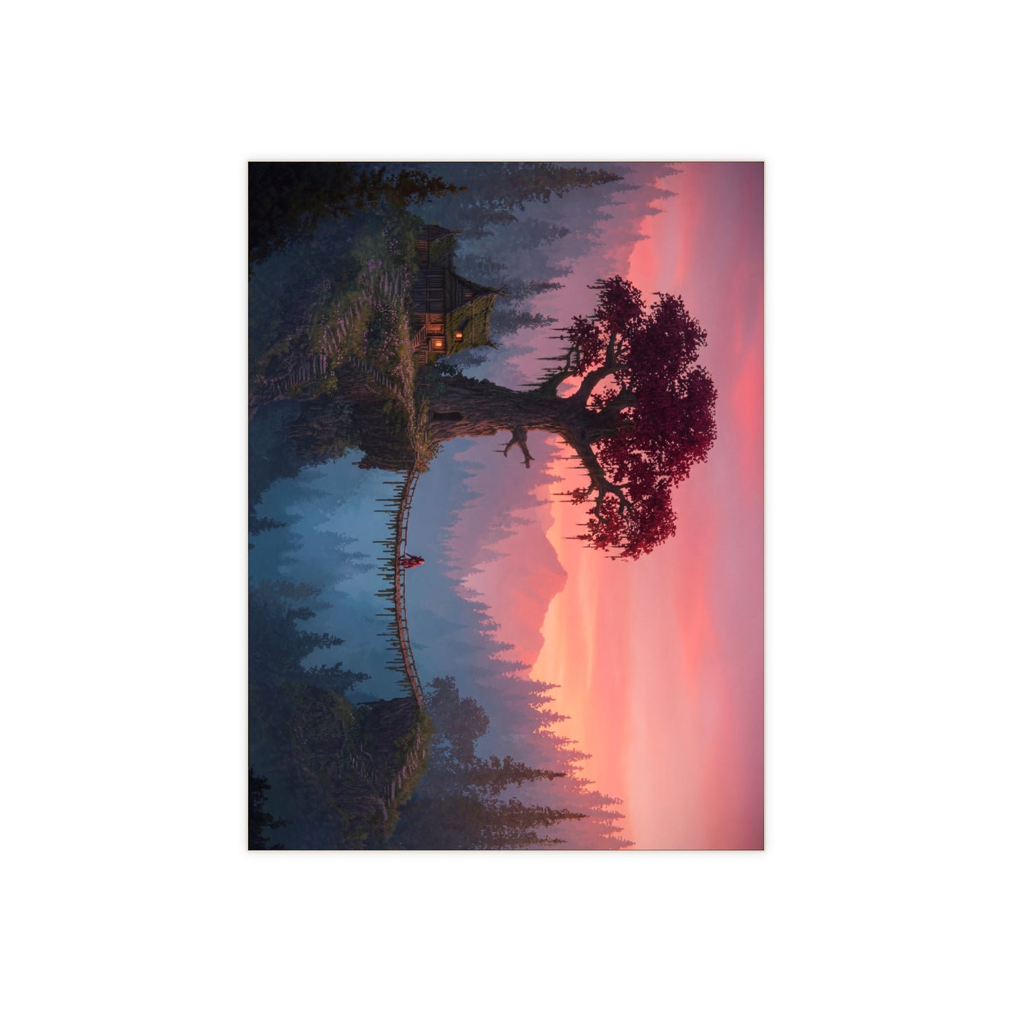 Redwood Sentinel Ceramic Photo Tile – Twilight Bridge to a Dreaming Grove