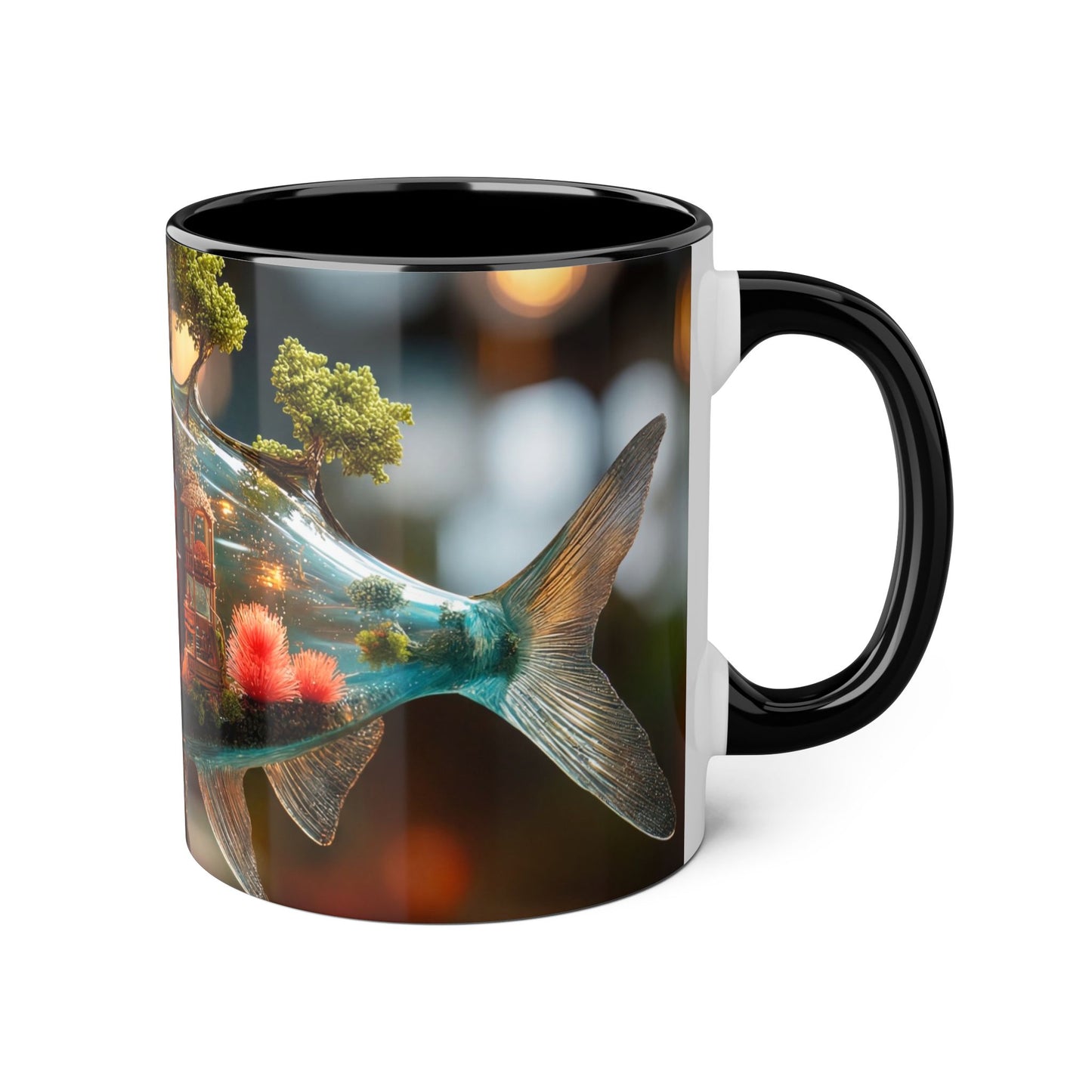 Whispering Forest Fish Mug – Bioluminescent Haven, 11oz