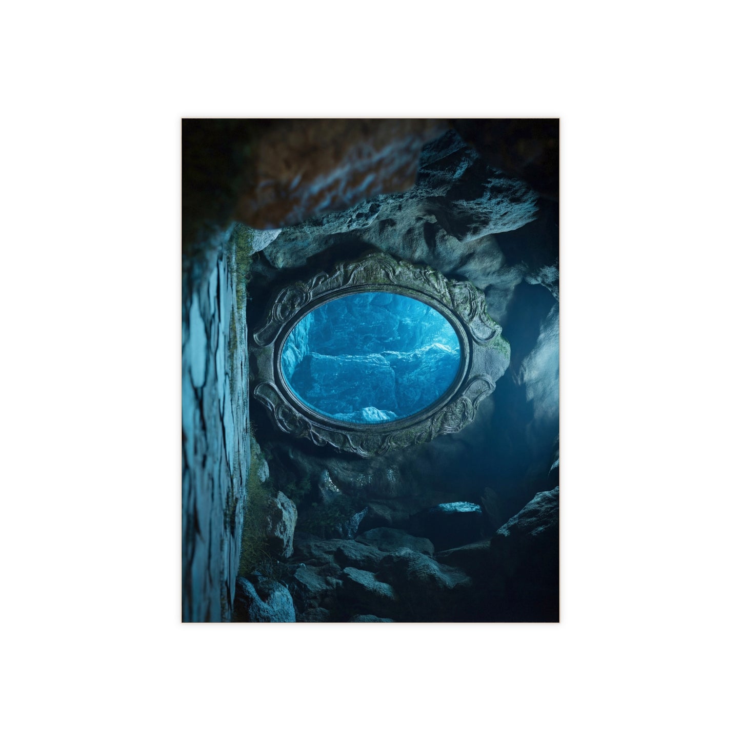 Mirror Doorway Ceramic Photo Tile – Gateway to Azure Depths