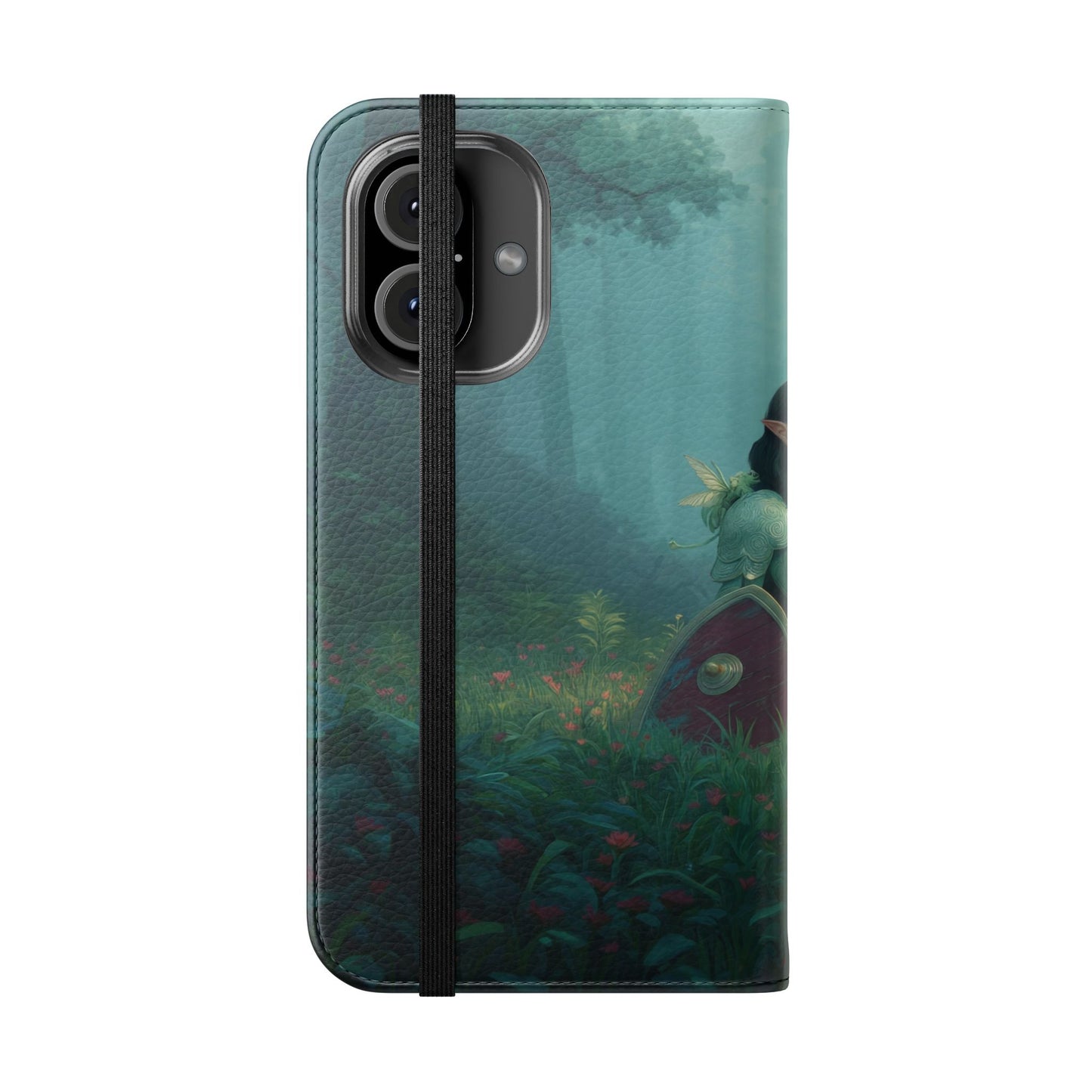 Woodland Sentinel Flip Cases – Green Knight in Misty Grove