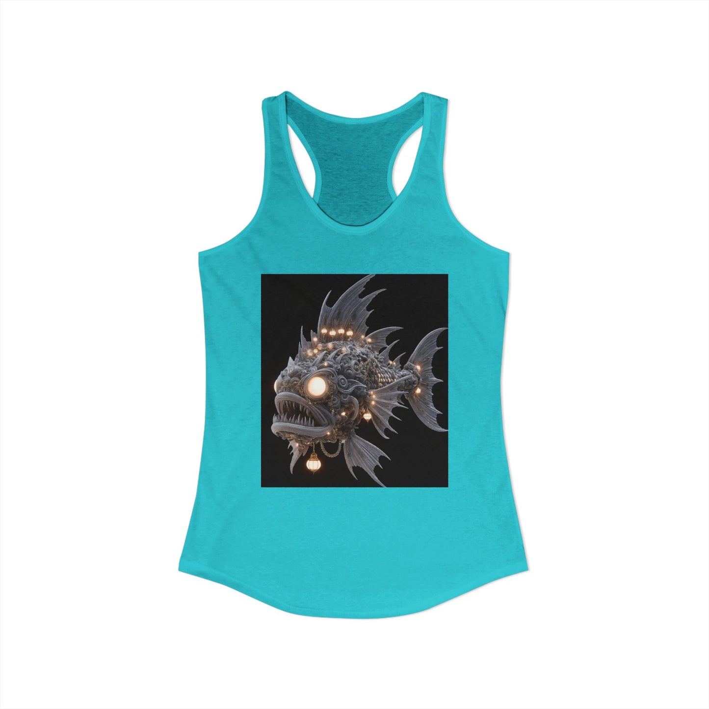 Abyssal Lantern Fish Women's Ideal Racerback Tank – Gilded Deep-Sea Guardian