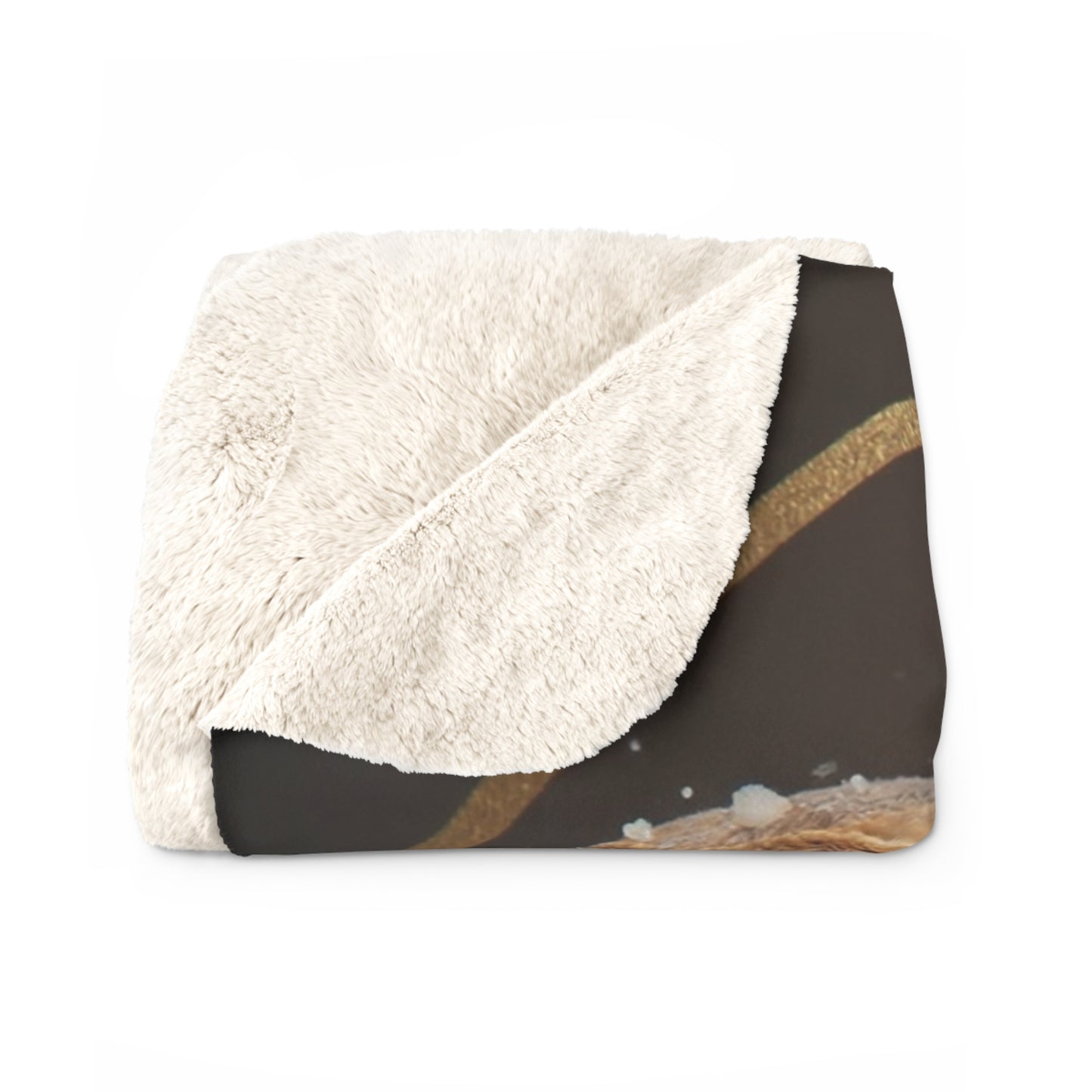Triple Crown Owls Sherpa Fleece Blanket – Regal Sentinels in Gold and Velvet