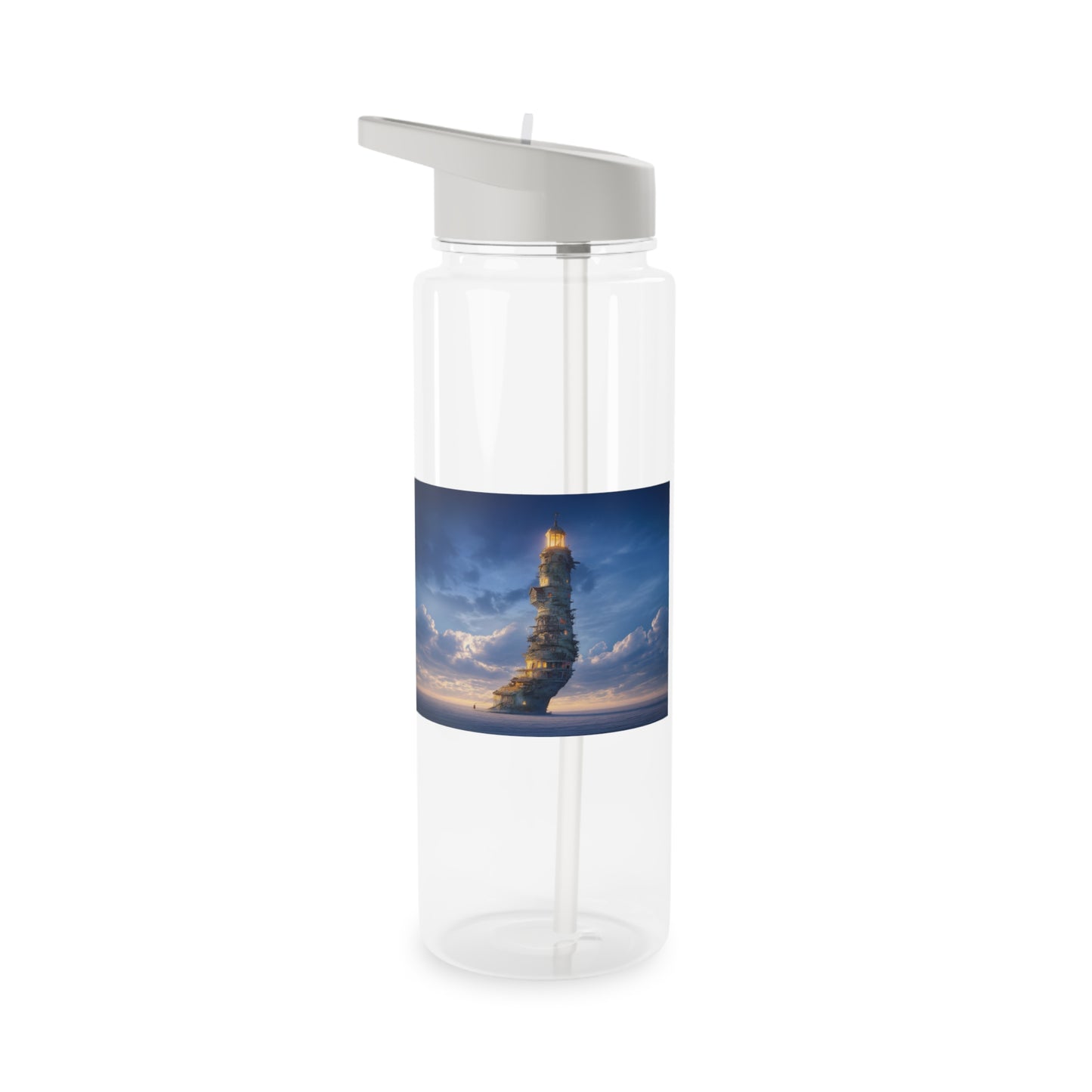 Towering Lighthouse Tritan Water Bottle – Beacon of the Twilight Sea
