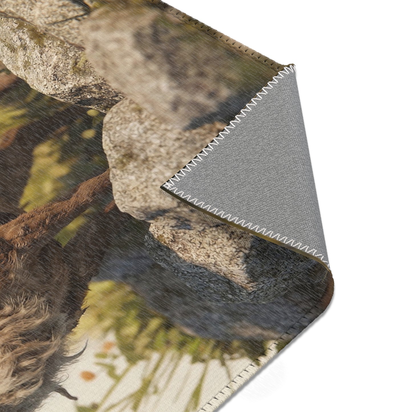 Young Wanderer on Stag Area Rug – Sunset Ridge Companion