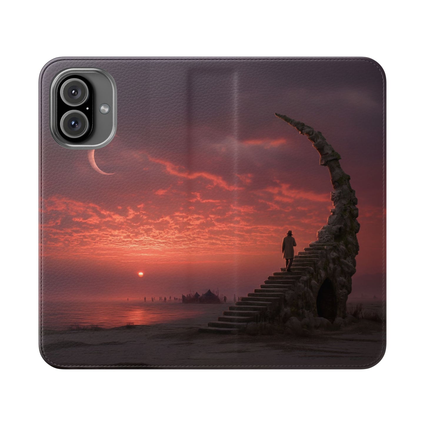 Twilight Sentinel Flip Cases – Moonlit Stairway to the Horizon