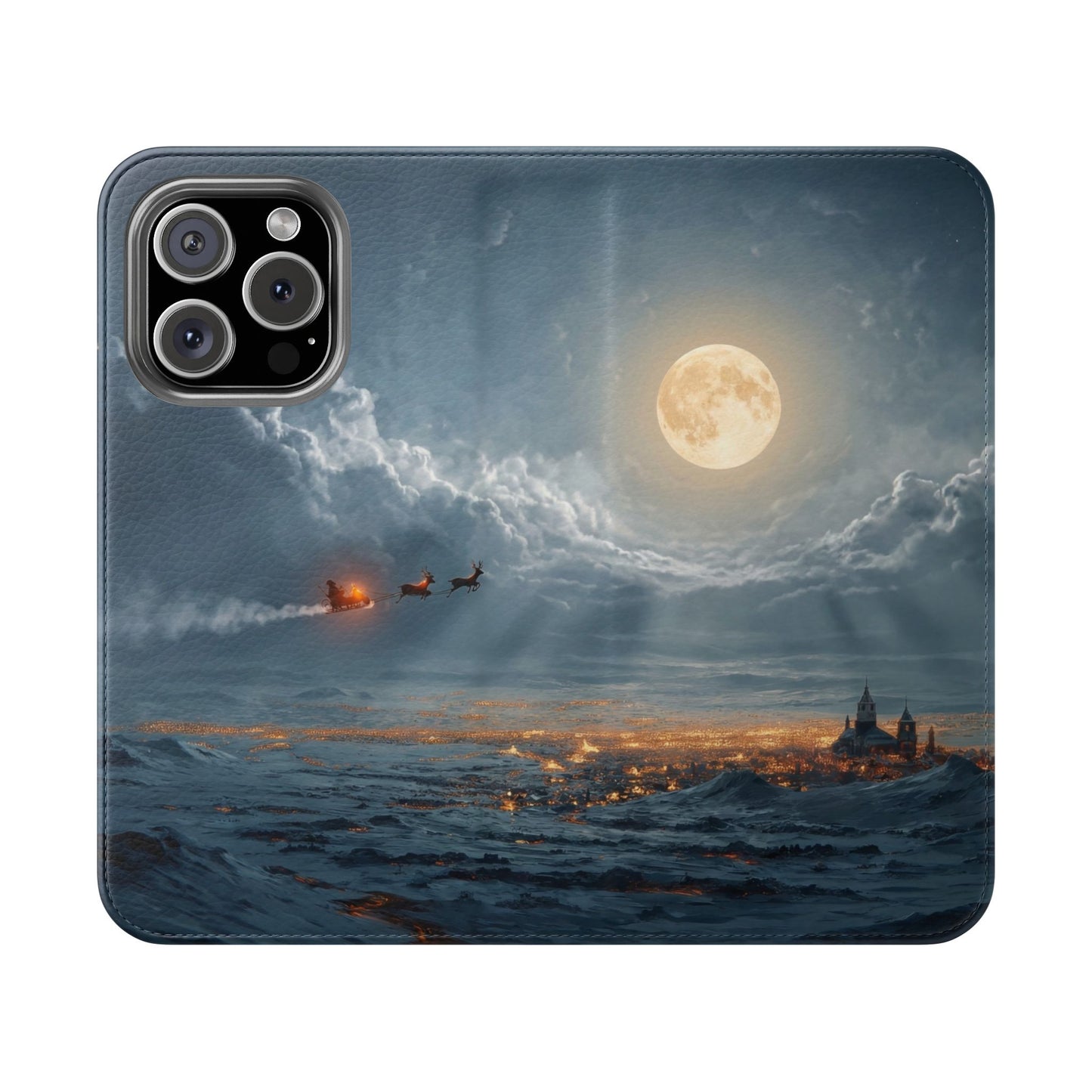 Moonlit Sleigh Flip Cases – Northern Lights Winter Journey