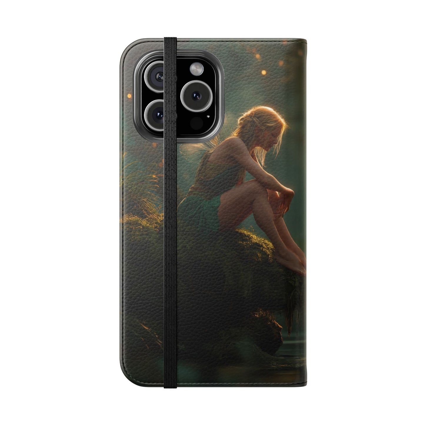 Mossy Bank Fairy Flip Cases – Golden Hour Sentinel Portrait