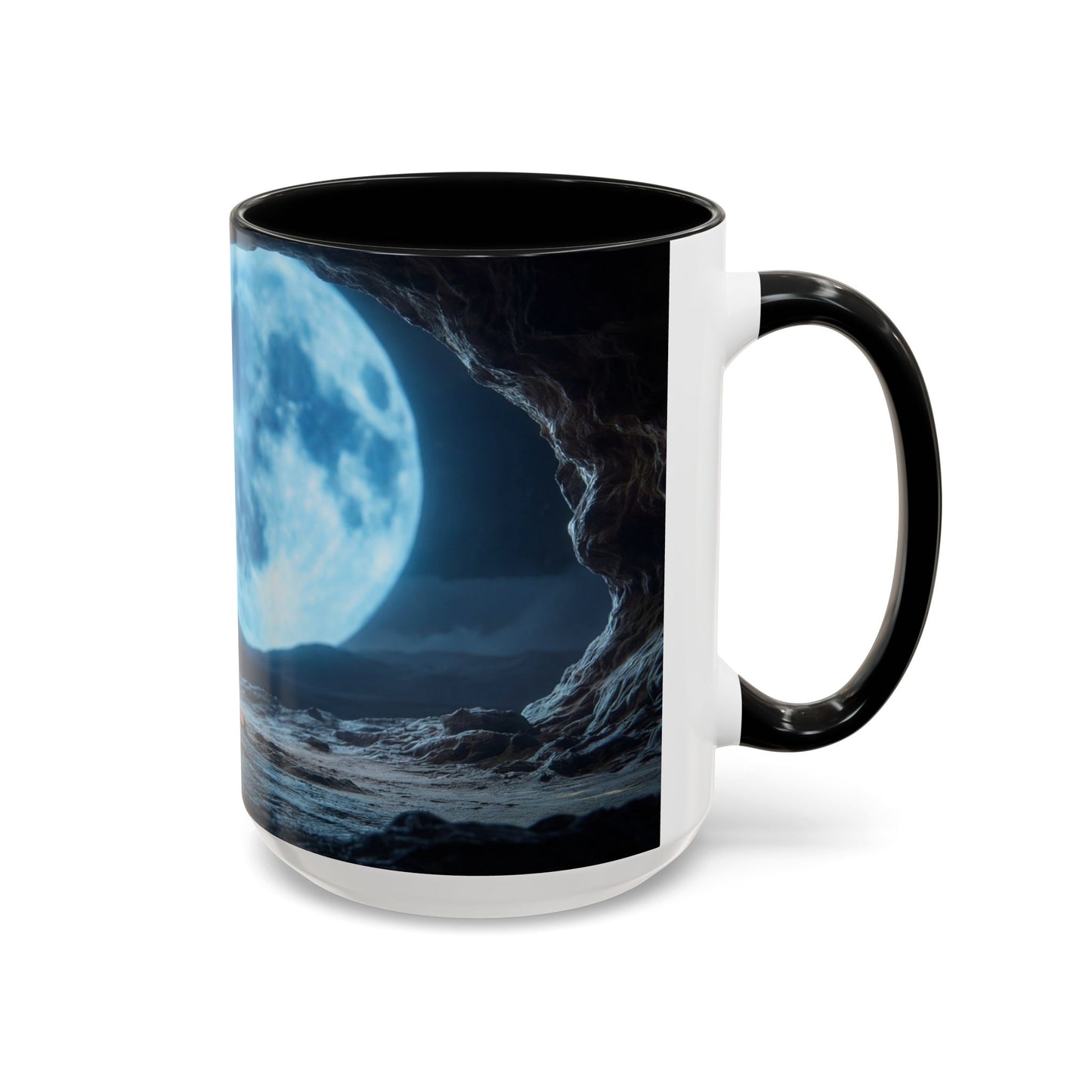Moonlit Monk Meditation Mug – Serene Nightwatcher in Cave