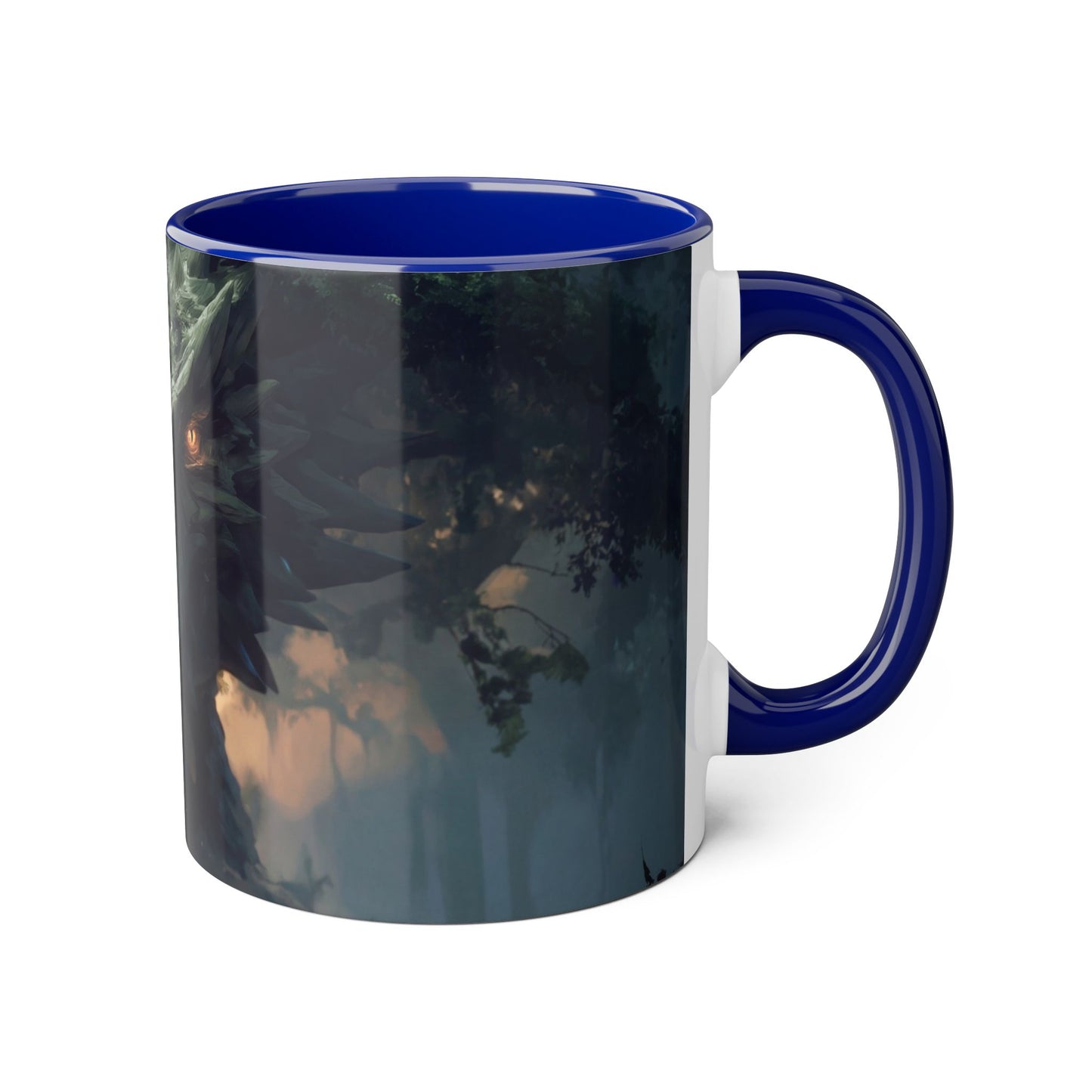 Guardian Dragon Accent Mugs, 11oz – Moss-Crowned Forest Sentinel