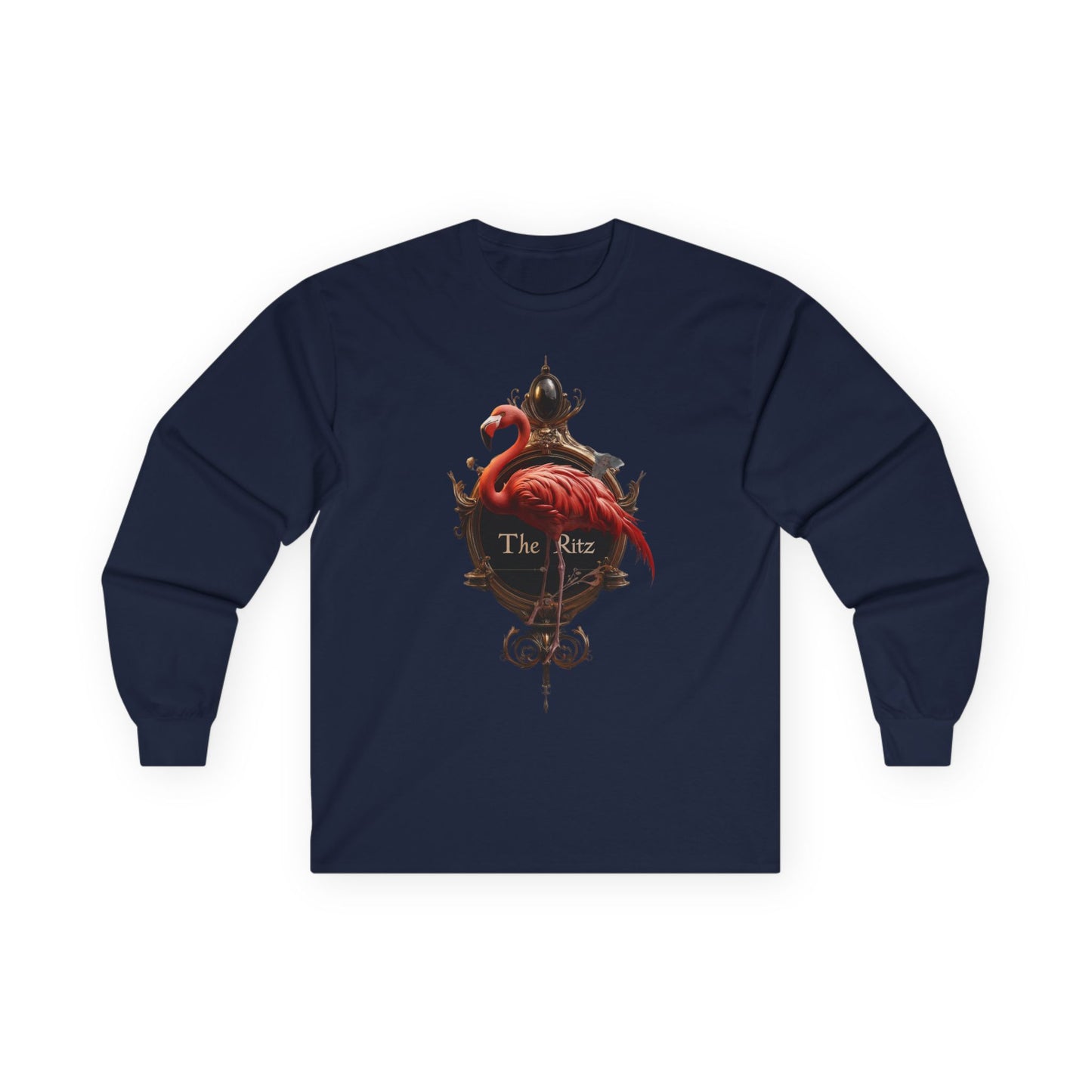Ornate Flamingo Portrait Tee – The Ritz Gold Frame Long Sleeve Shirt
