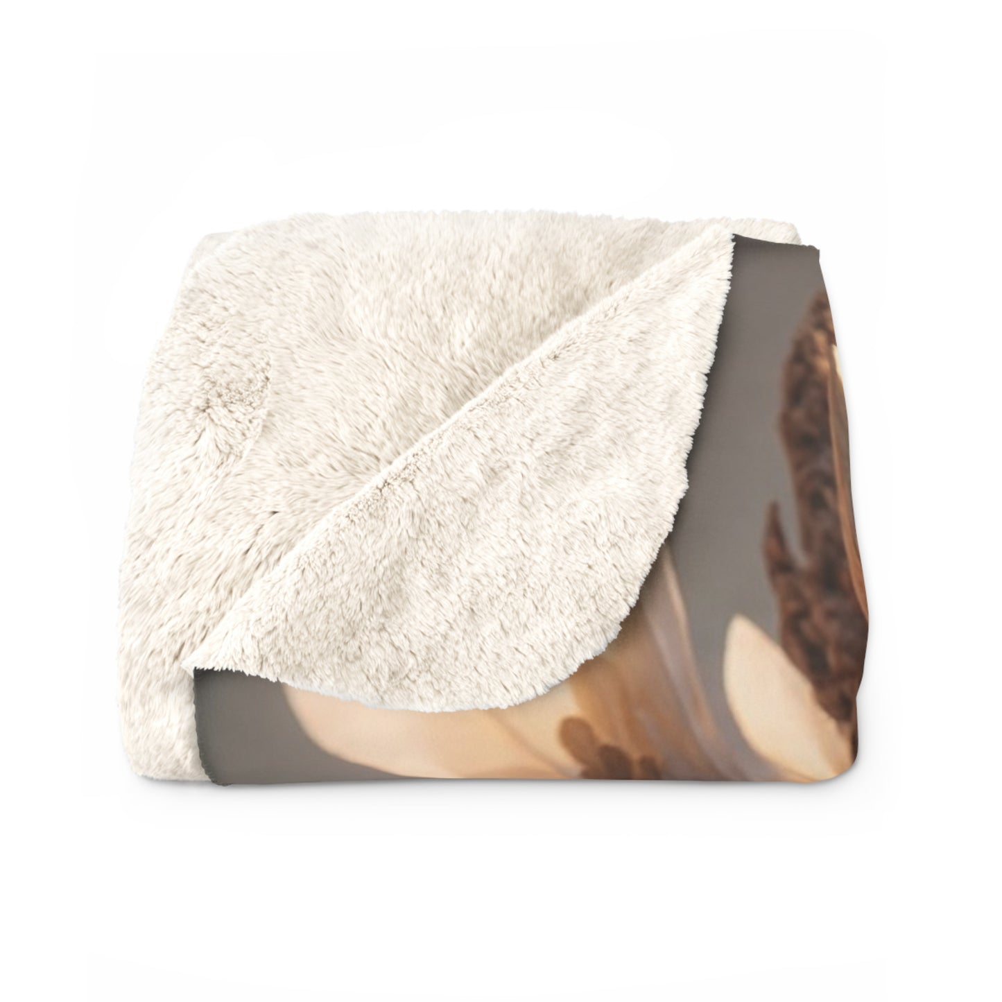 Radiant Feline Sentinel Sherpa Fleece Blanket – Sunlit Crowned Warrior Dreamscape