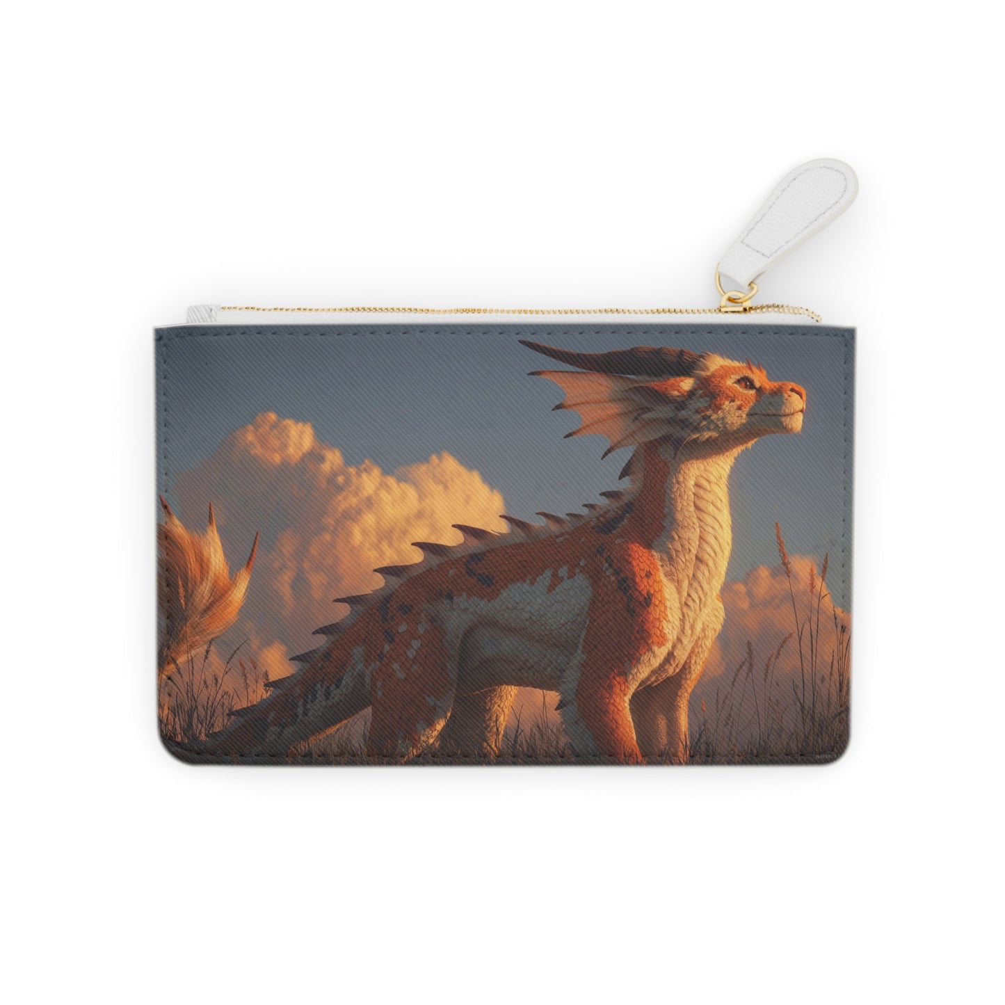 Sunset Dragon Mini Clutch Bag – Amber Scale Sentinel