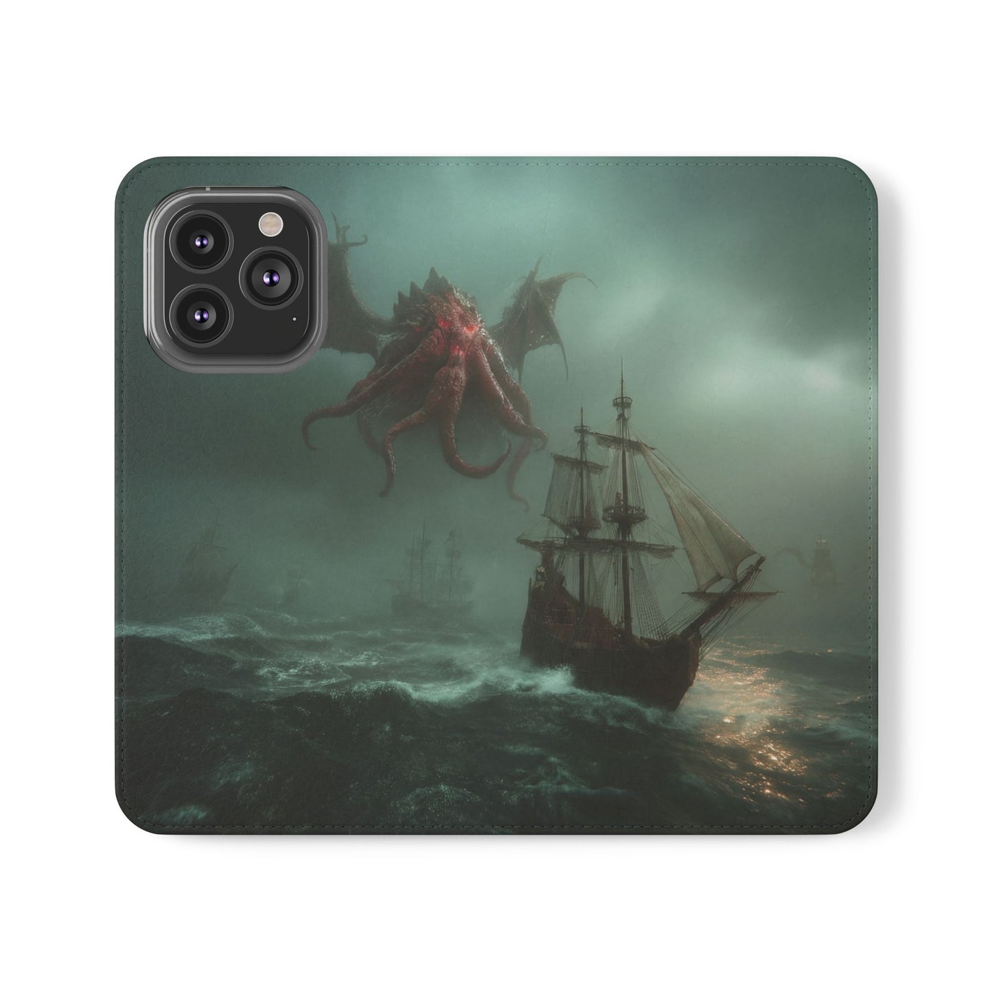 Leviathan Dragon Flip Cases – Crimson Sentinel at Sea