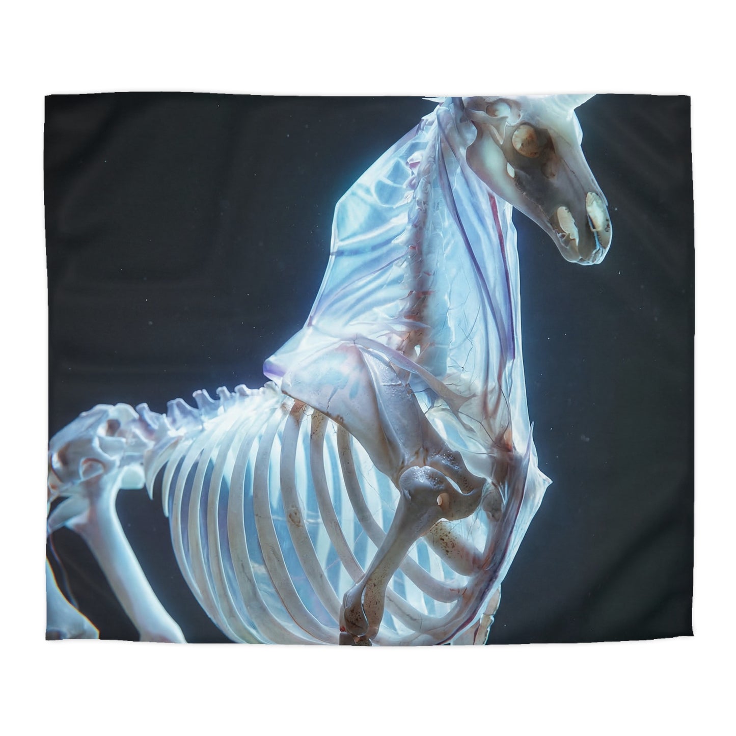 Celestial Unicorn Skeleton Duvet Cover – Ethereal Bone Dreamscape