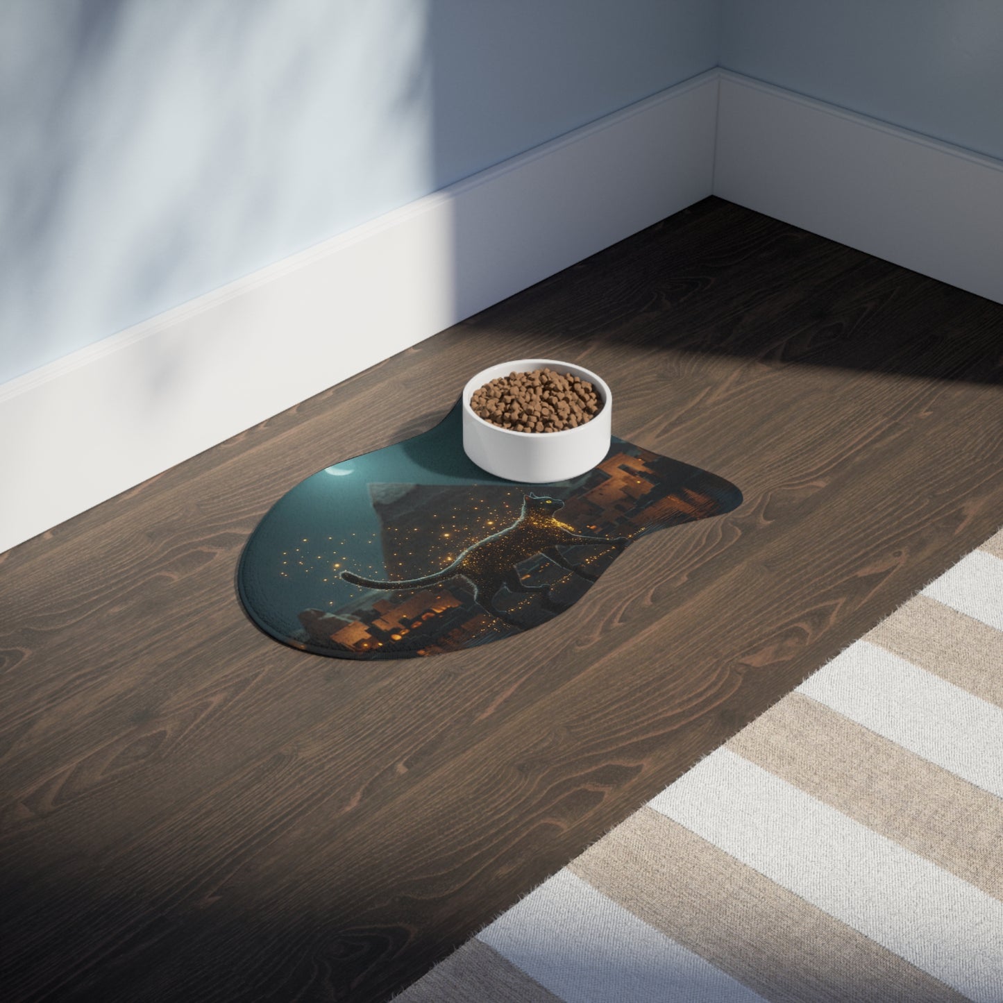Pharaoh’s Guardian Pet Feeding Mats – Golden Sands and Pyramids