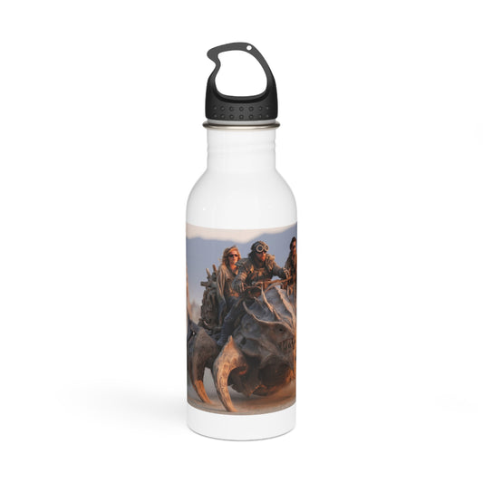 Desert Drifters Stainless Steel Water Bottle – Dusty Sandworm Ride at Sunset
